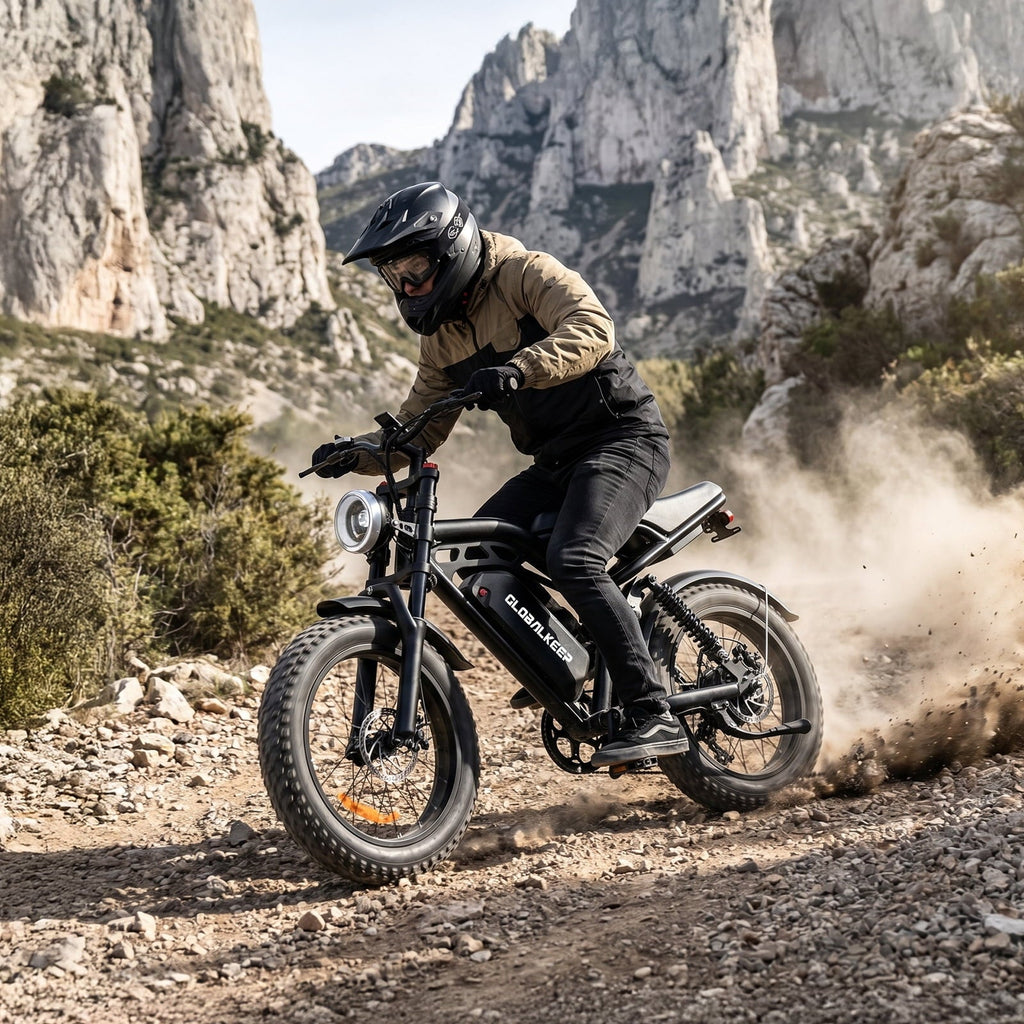 GlobalKeep Electric Mountain Bike for Adults, Peak 1500W Motor, 20x4 Fat Tire E Bicycle, 48V/15.6Ah Battery UL2849