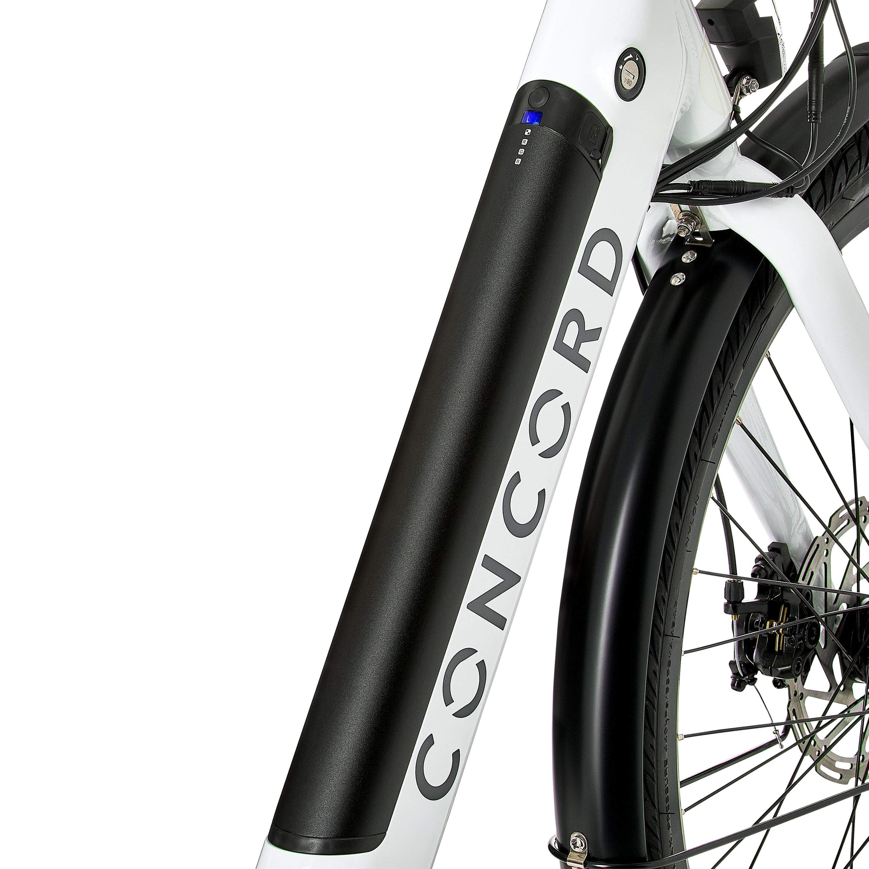 Concord 27.5 Step-Thru Electric Bike, 36V, Class 2, Aluminum, 49 Pounds, White, Unisex, Fits Riders 5'1 - 6'1
