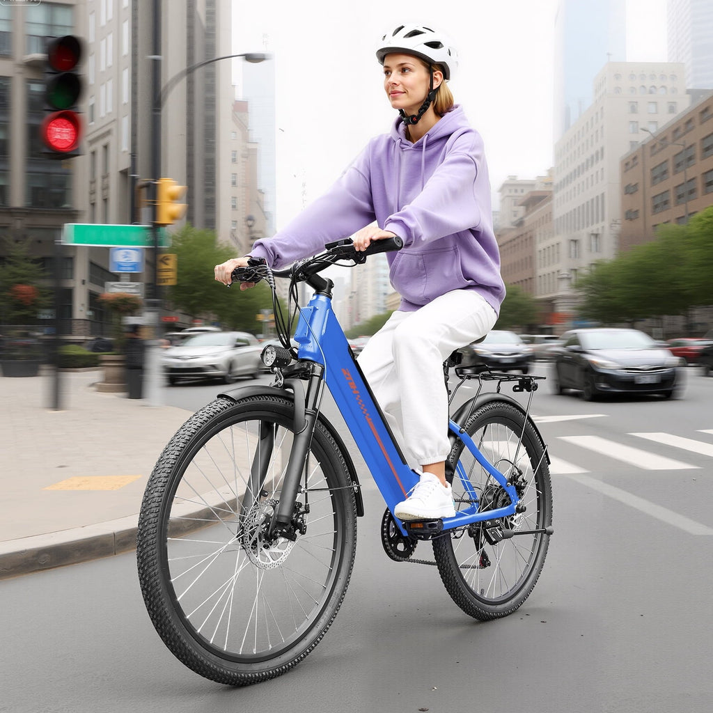 ZNH 26Low Step Commuter Electric Bike for Adults|750W Powerful Motor Adult Electric Bicycles Max 20mph|48V 13Ah Removable Battery Women City Ebike|UL2849|Black