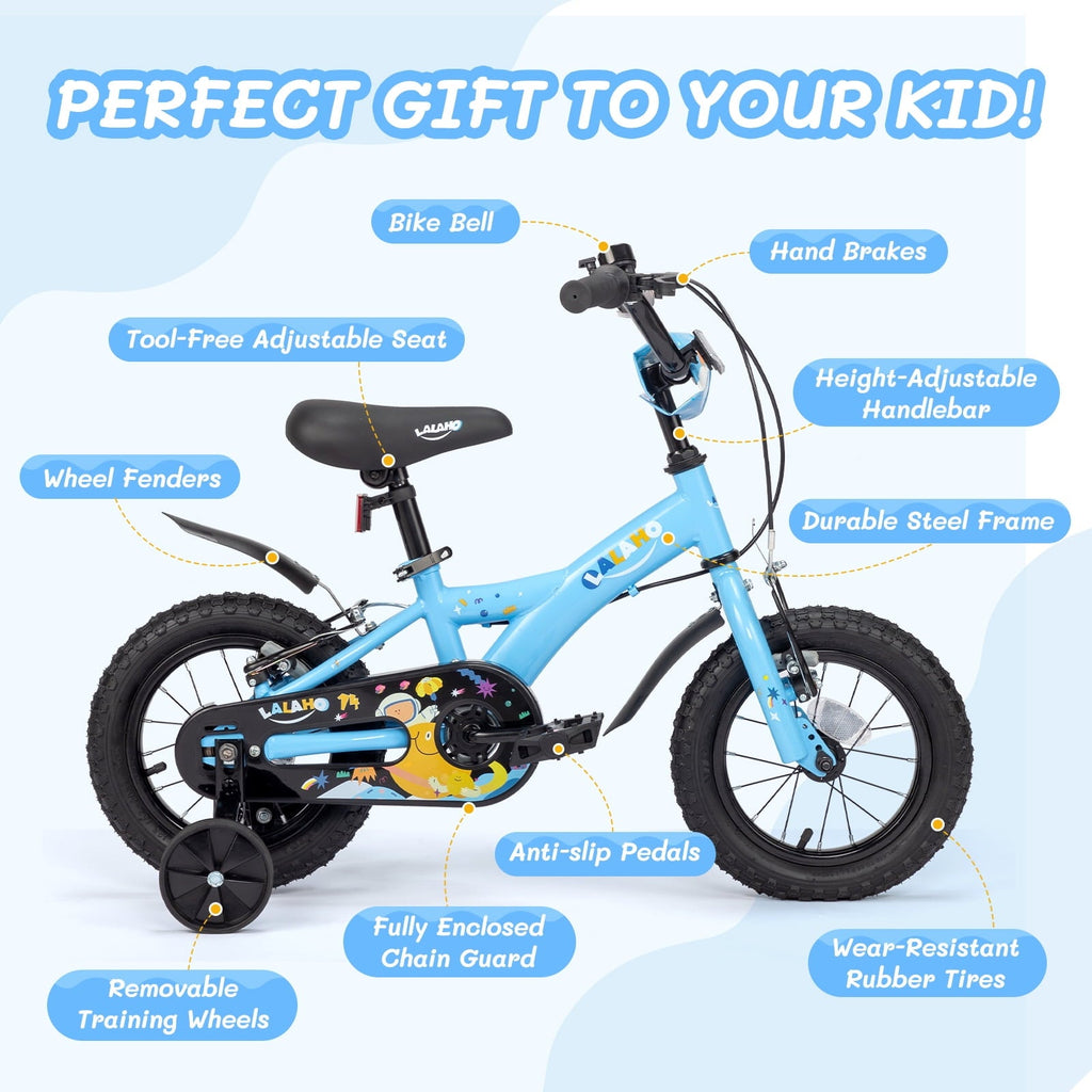 Ktaxon Bike, 18 Inch Bicycle with Training Wheels and Kickstand, Easy to Assemble, Learning to Ride, Blue