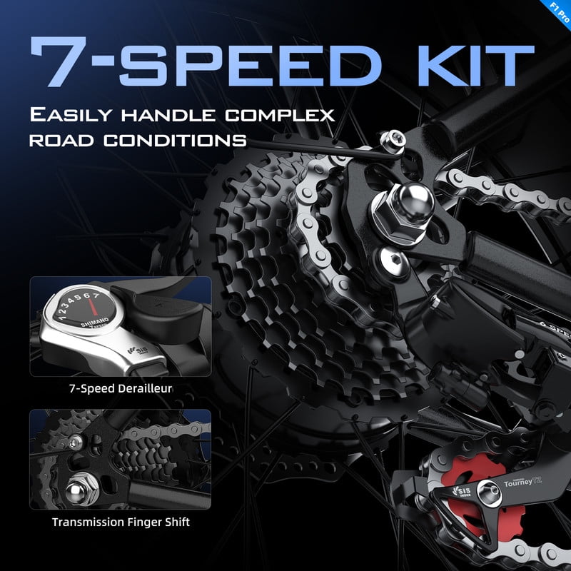 Aairsk 748 Peak Motor Ebike for Adults, 48V 15Ah Electric Bike for Men Women, 20'' Fat Tire Foldable Electric Bicycle for Snow Off-Road Commuter Mountain E-Bike