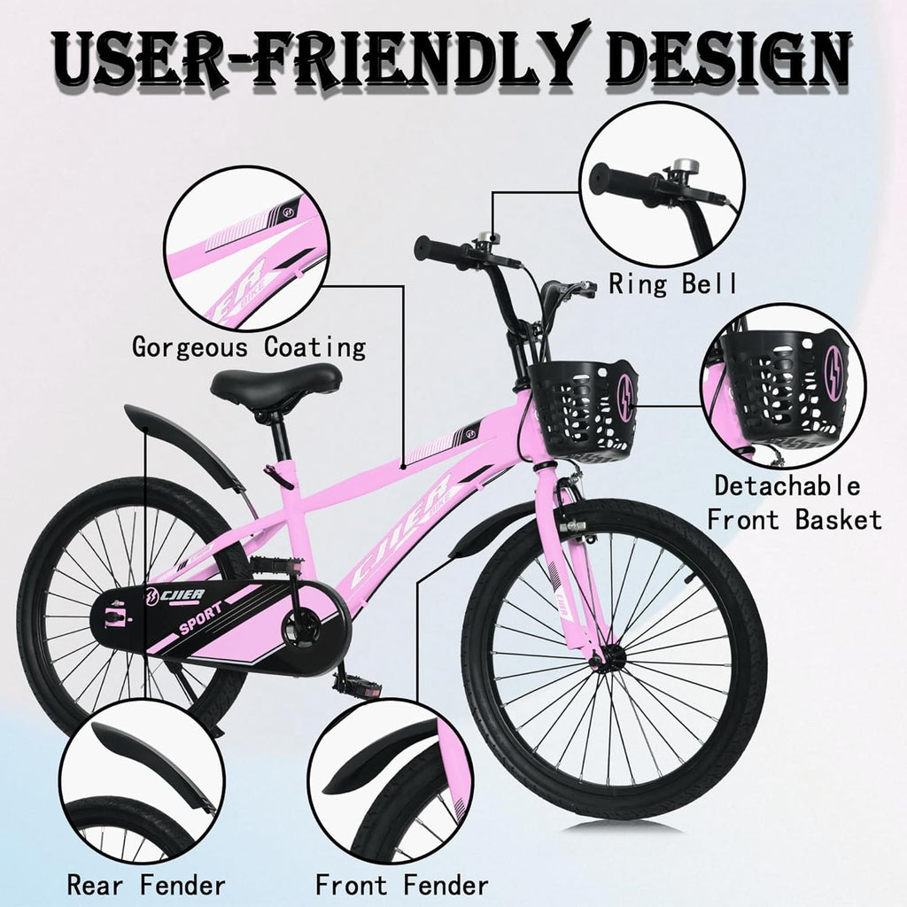 NEORIVER 14 Kids Bikes for Girls and Boys, Kids' Bicycles with Training Wheels, Ages 3-5 Years