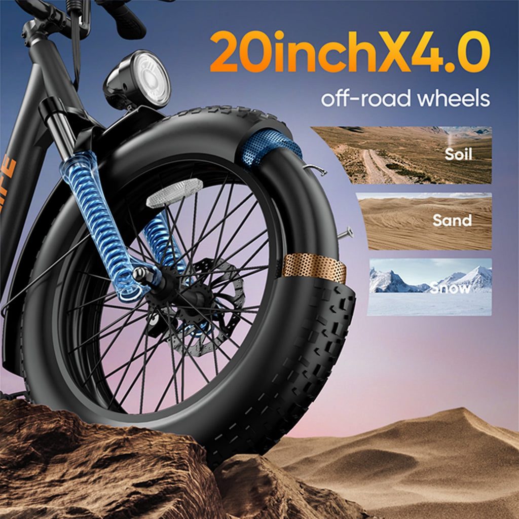 URLIFE 20*4.0 Fat Tire Ebike for Adults,1500W Peak Motor, 749Wh Removable Battery, 28MPH 80Miles-Range Electric Bicycle,Full Suspension Shimano 7-Speed Mountain Bike,UL2849-Black