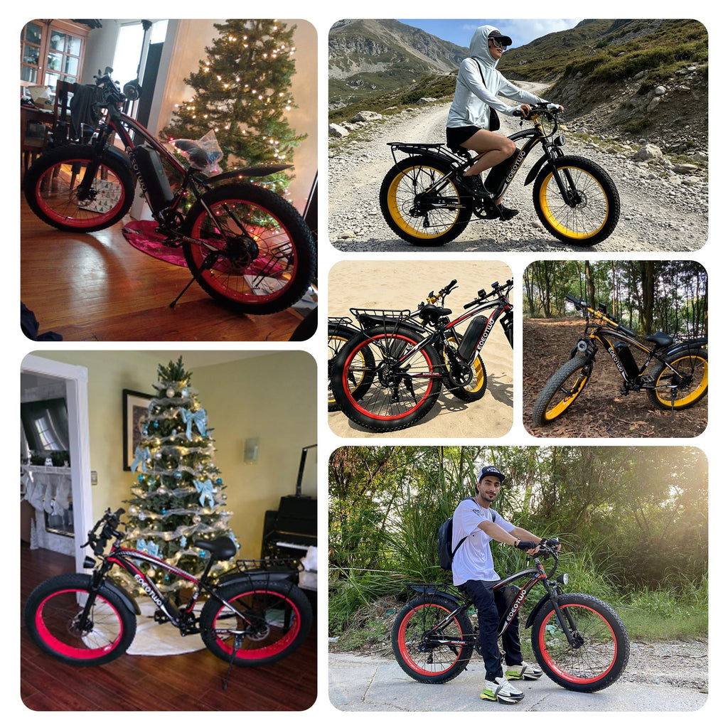 EOEOTWO 26'' Fat Tire Electric Mountain Bike for Adults, 1500W 48V 15Ah Battery, 60Miles Long Range, 34MPH High-Speed  Cruiser Ebike, All-Terrain Bicycle with Front Suspension & LED Display UL2849