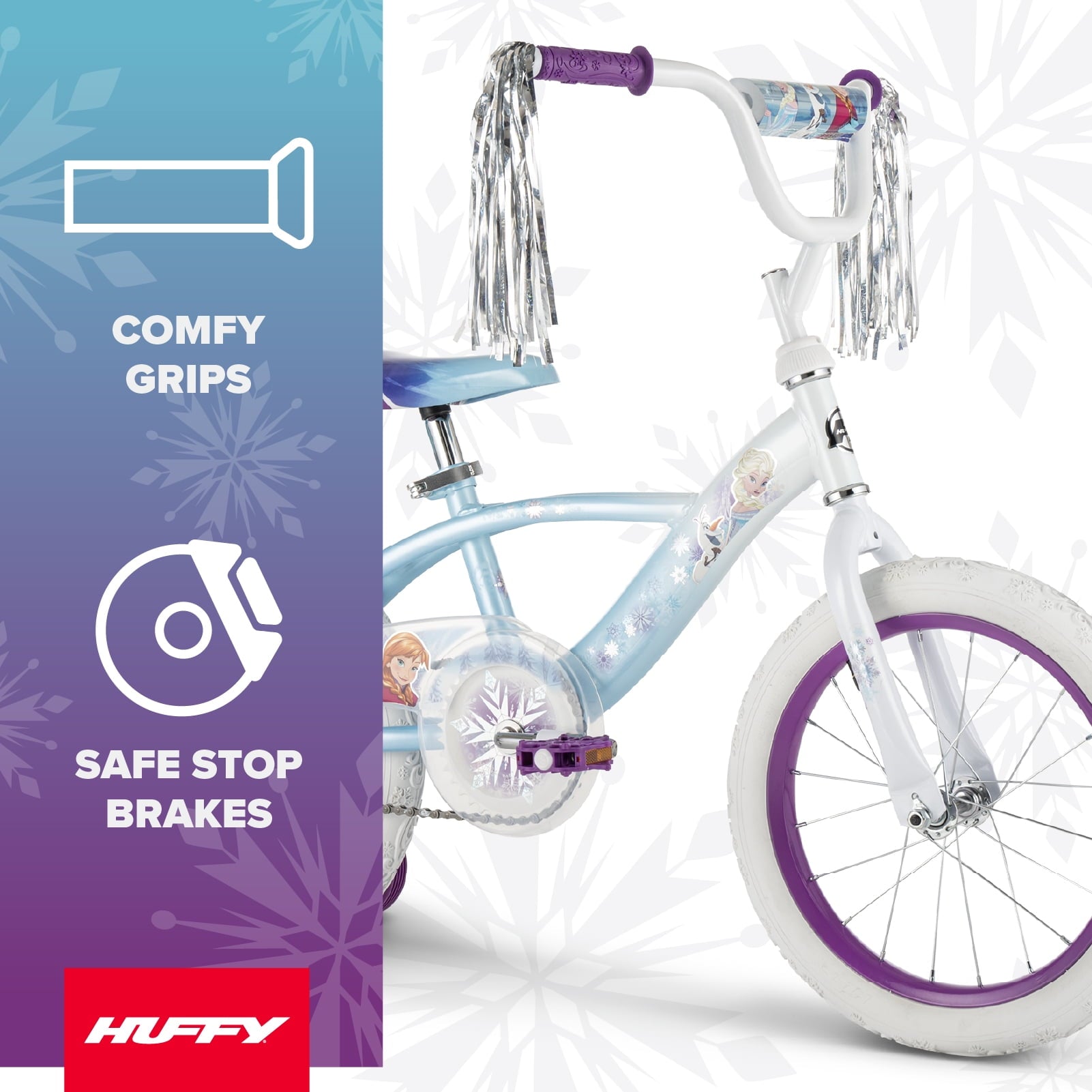 Huffy 16 Disney Frozen Kids' Bike, Fits Riders 42-48, Blue, Youth, Girl's