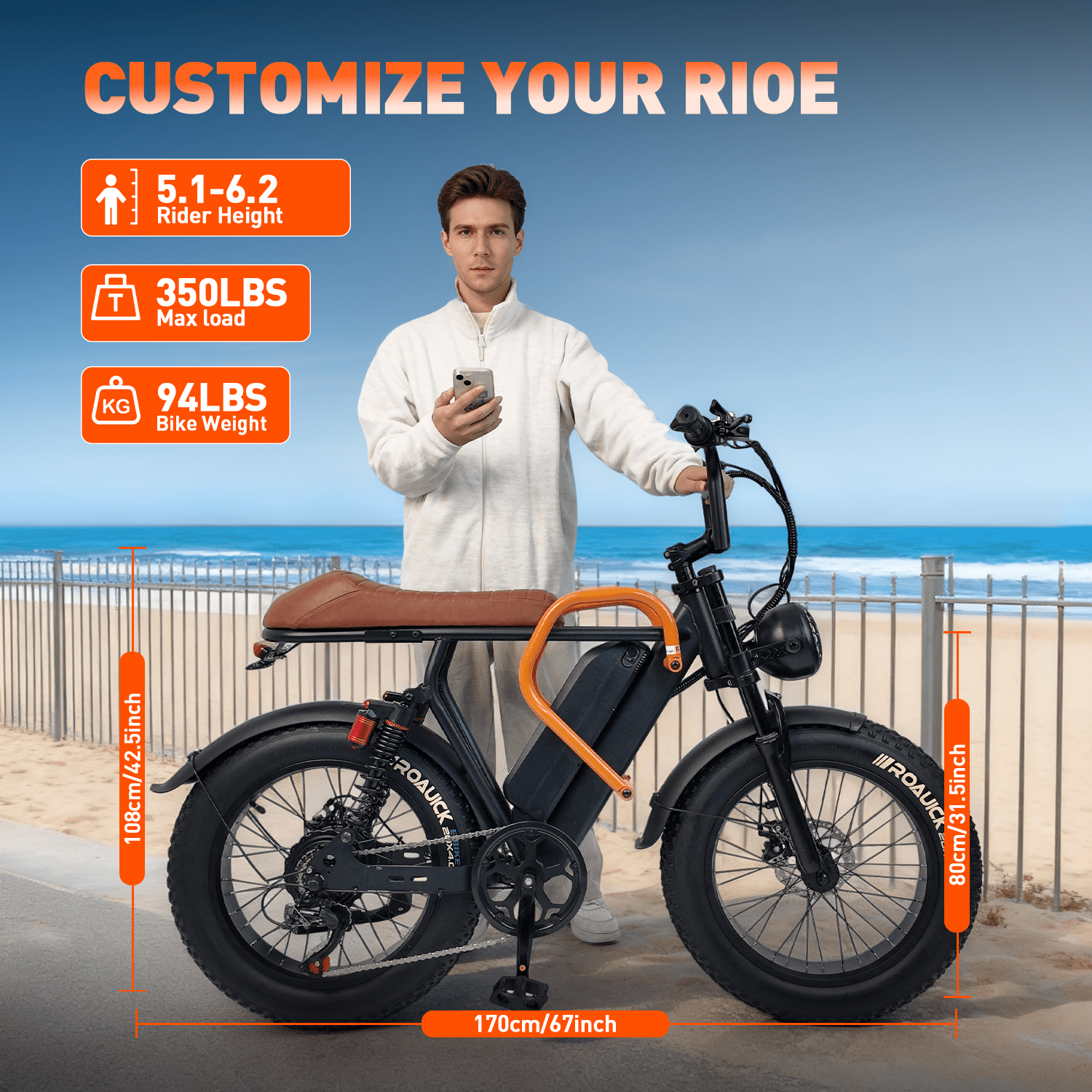 1500W Peak Electric Bike for Adults, 30MPH Electric Bike, 16 Fat Tire E-Mountain Bikes, Dual Suspension Ebike, Removable 48V 13Ah Battery, 7-Speed, UL 2849