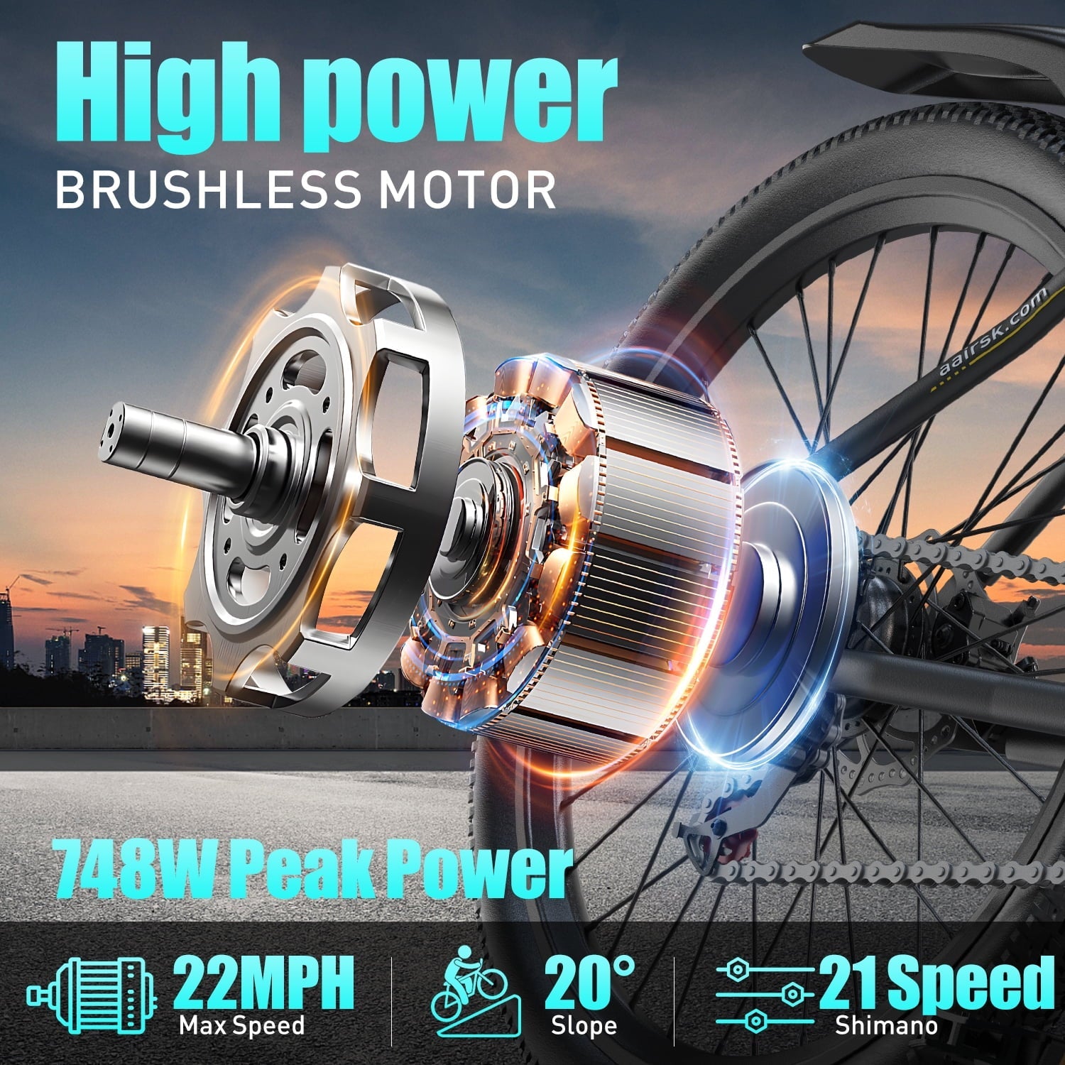 Unibike 26Electric Mountain Bike for Adults, 400W Brushless Motor Ebike, Top Speed 22MPH, 36V 13AH Lithium Battery, Gray