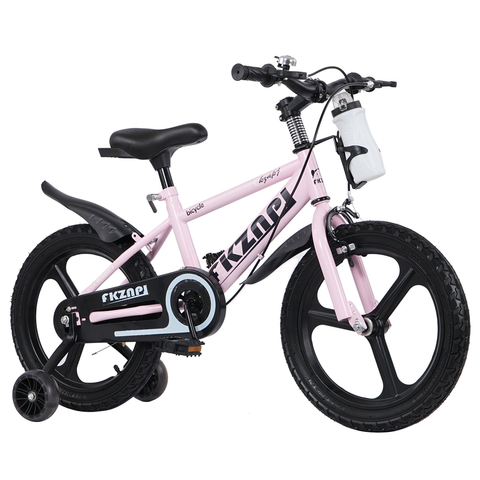 Holaki 18 inch Kids Bike with Training Wheels & Handbrake for Boys & Girls Ages 5-9, High Carbon Steel Frame Adjustable Seat Kids Bicycle with Kettle Stand & Night Glow for Birthday Gift, Purple