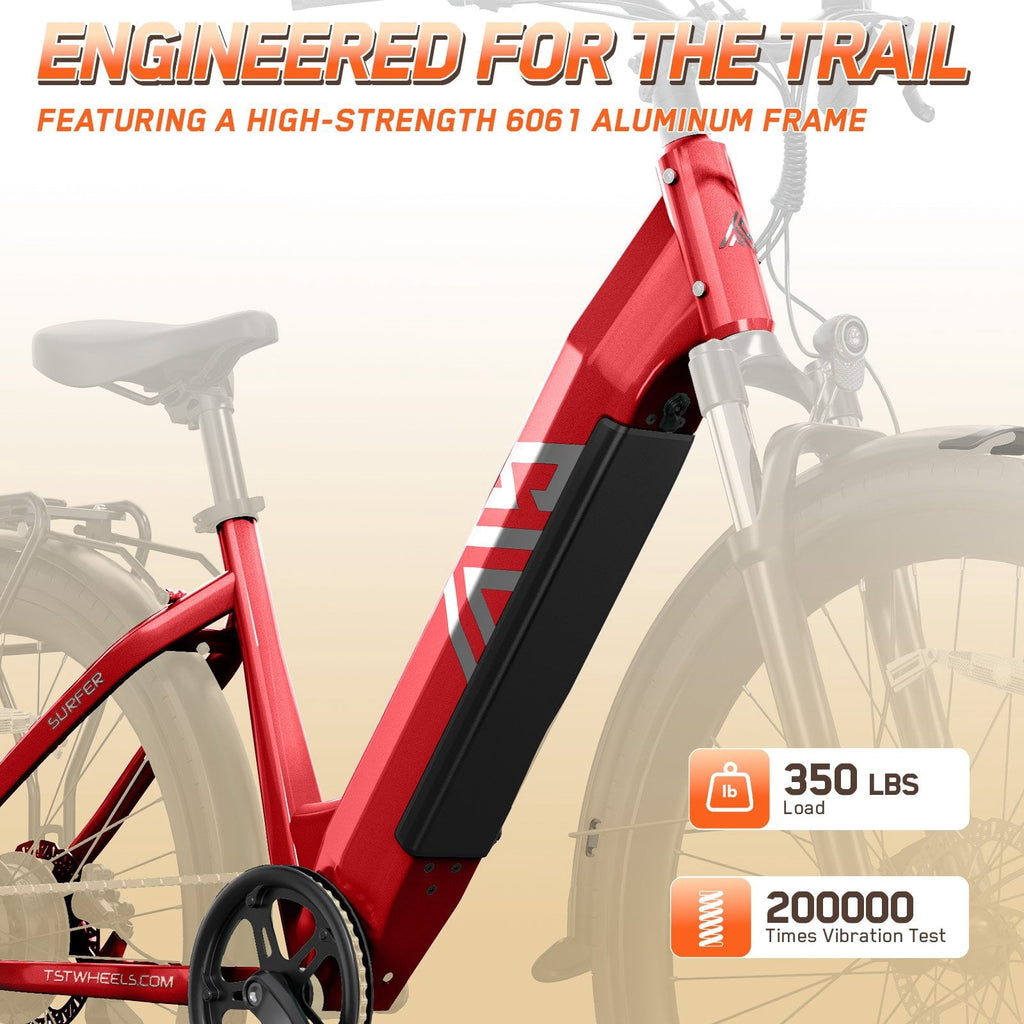TST Electric Bike for Men, Peak 1000W E Mountain Bike, Electric Bicycle, 27.5 Tire EBike, Hydraulic Disc Brakes, 48V/15Ah Battery