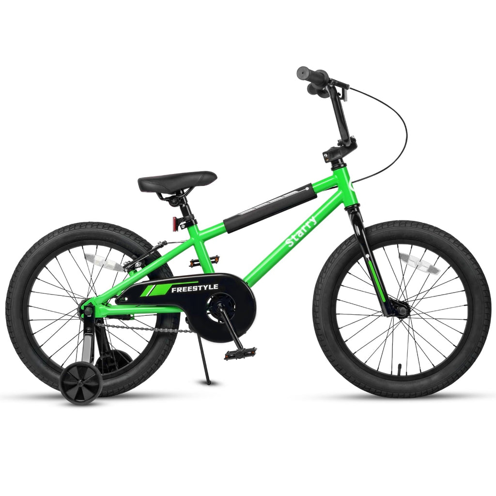Glerc 16 Inch Little Kids Bike for Over 4 Years Old Boys Girls Youth BMX Style Bicycle with Training Wheels Coaster & Rear V Brake, Black