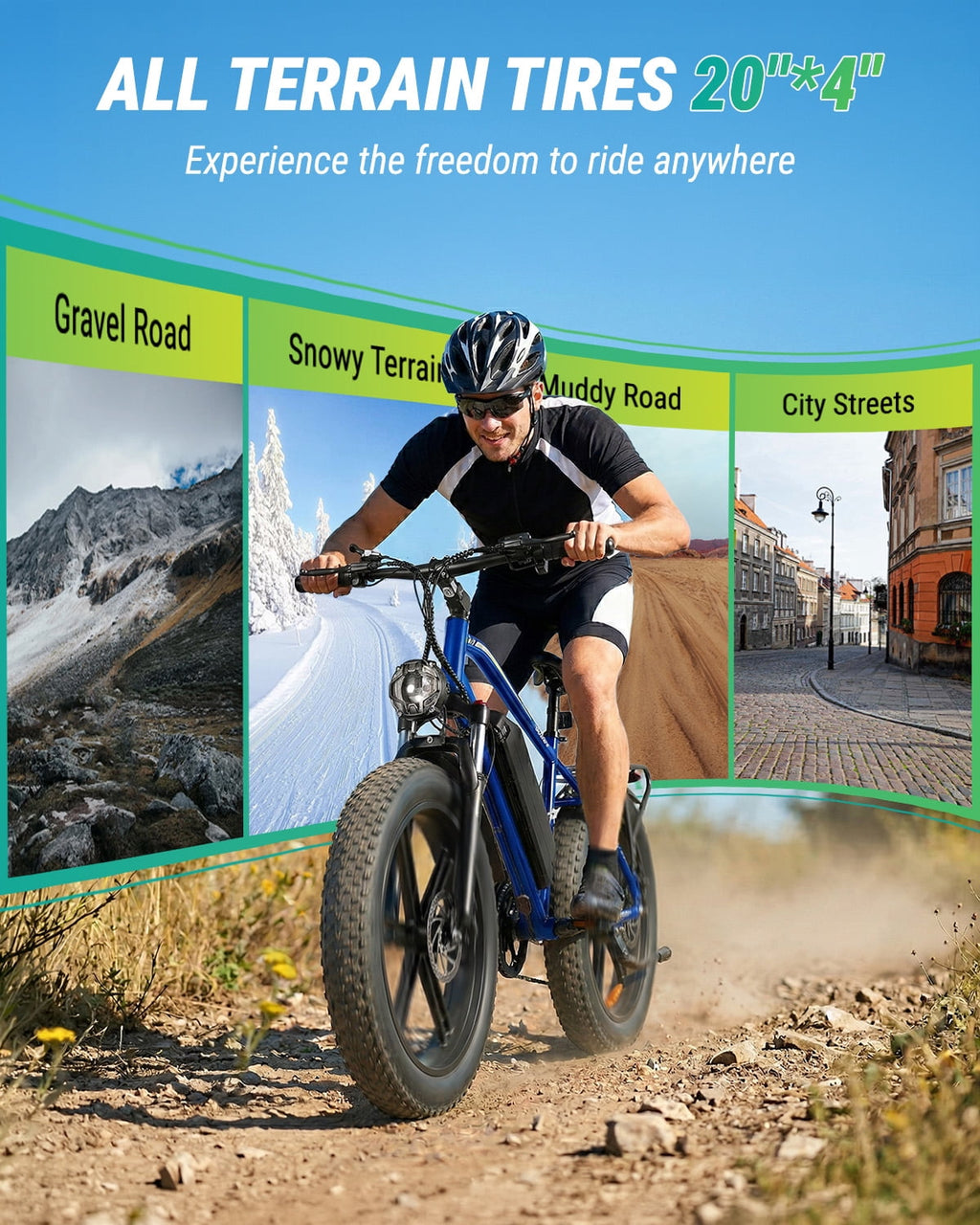 VTOKW Electric Bike, Peak 1000W Electric Bicycles for Adults, 20X4.0 Fat Tire Ebike, 48V/13AH Battery, 25MPH E-Mountain Bike for Cycling & Off-Road, 7-Speed Front Suspension Ebike for Adults UL2849