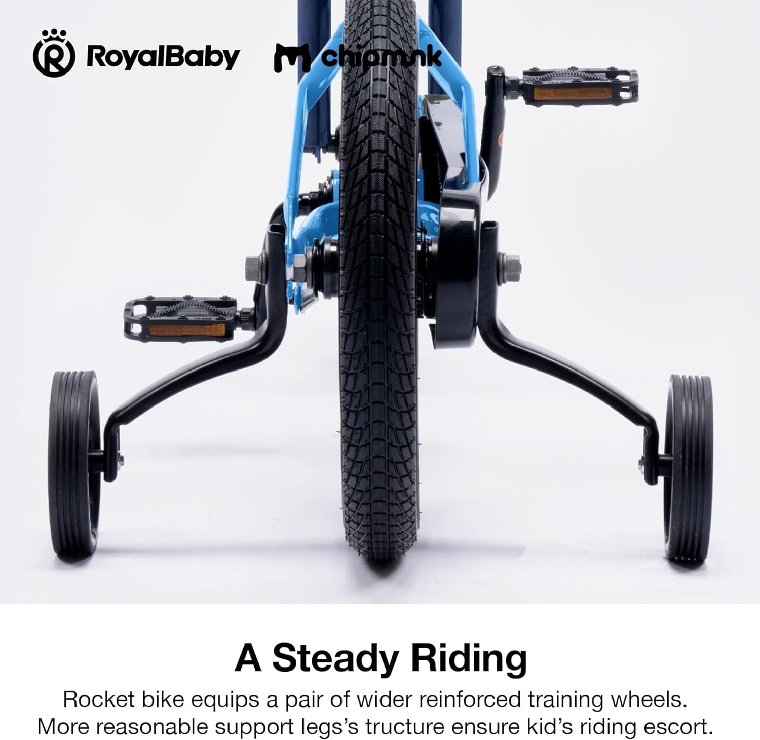 RoyalBaby Rocket Kids 14-Inch BMX Training Wheel Bicycle,Blue