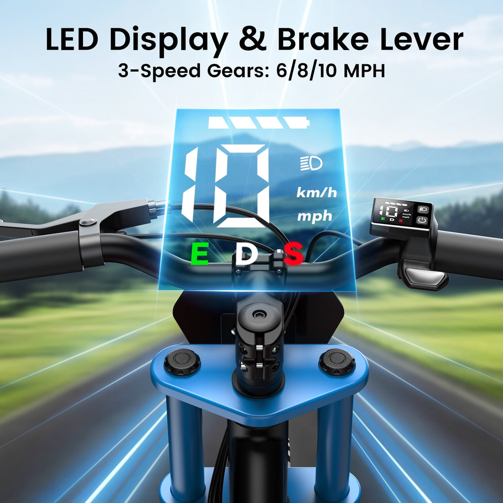 MIHOVER 21.6V Electric Bike for Kids 12, 200W Electric Banlance Bike Ages 5-8 Years Old, Electric Motorcycle Max 10MPH with LED Display, Beginners Friendly - Blue