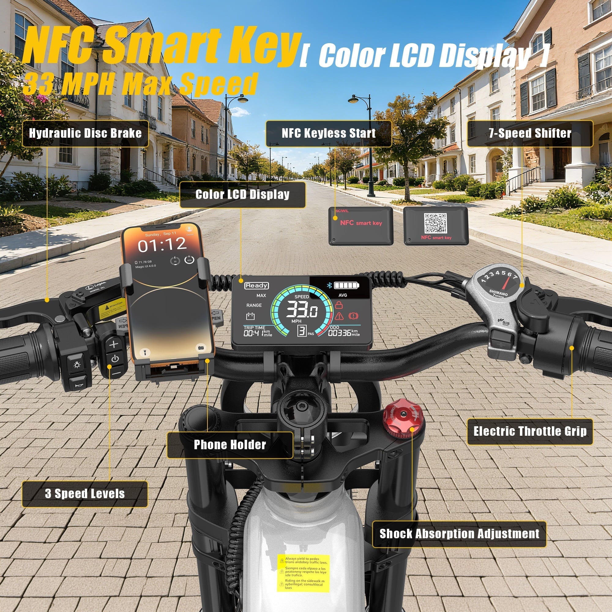 Electric Bike for Adults, 2000W 4000W Peak Motor, 48V 25Ah Removable Battery, 26x4.0 Fat Tire Ebike, 7-Speed Shimano, Front Fork & Linkage Suspension, Rear Rack, 40MPH, UL2849, Green