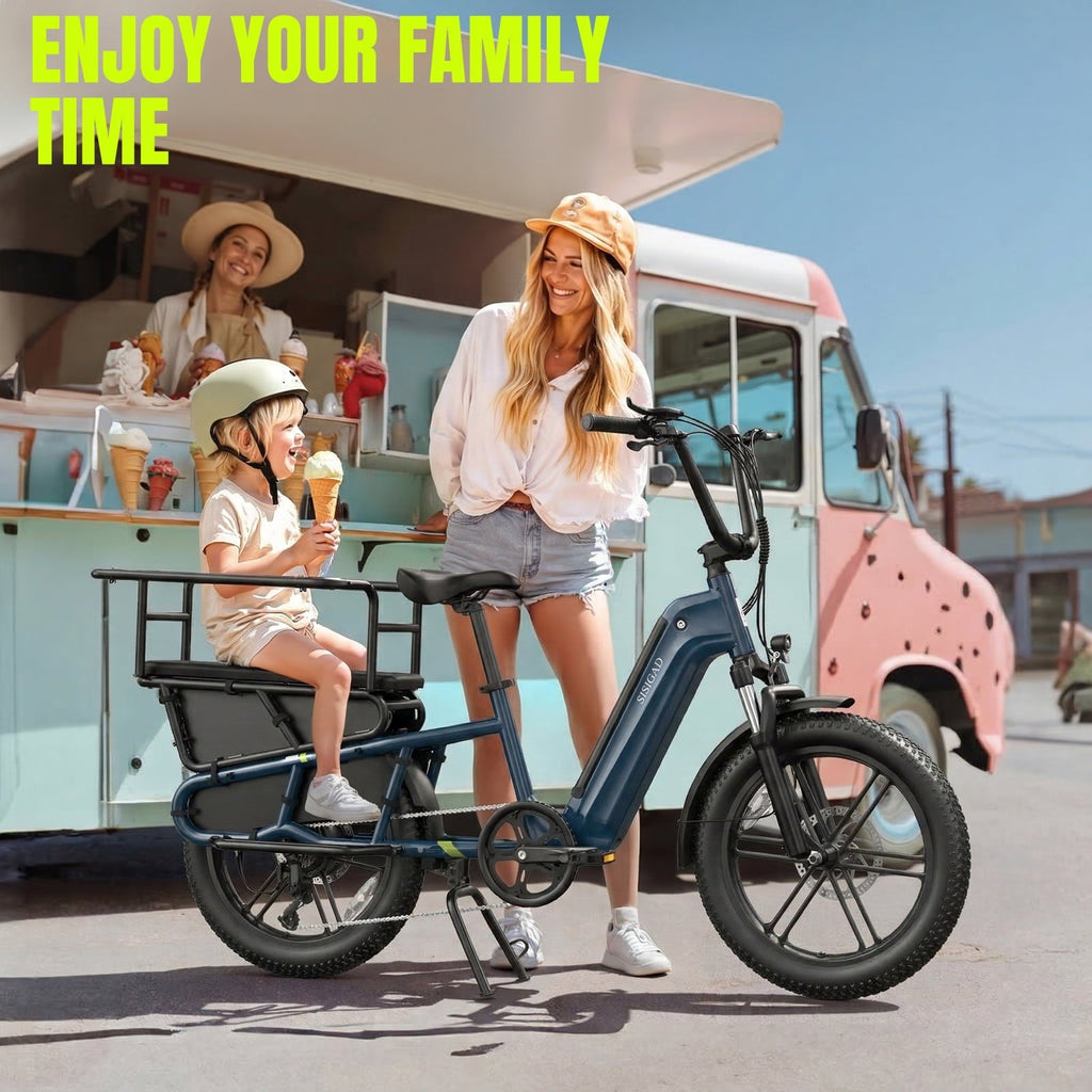 SISIGAD Electric Bike for Adults, Peak 1500W Motor, E Mountain Bike, 20'' Fat Tire Ebike, Fast Cargo Ebikes, Electric Bicycle 48V/15Ah UL2849