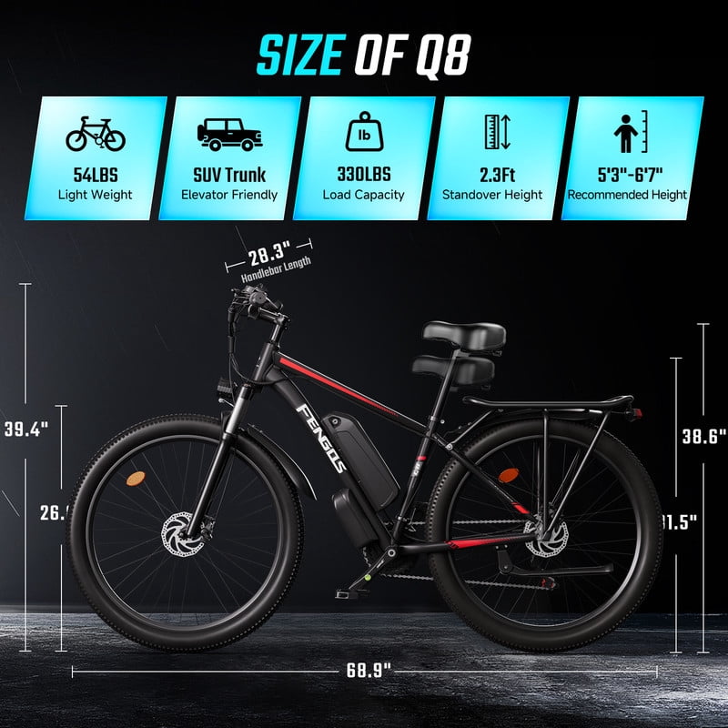 FENGQS 27.5 Electric Bike for Adults, 2000W Peak Power Motor Ebike, 35MPH 80Miles Electric Mountain Bike with 17.5AH Removable Battery-UL 2849, 21-Speed, White