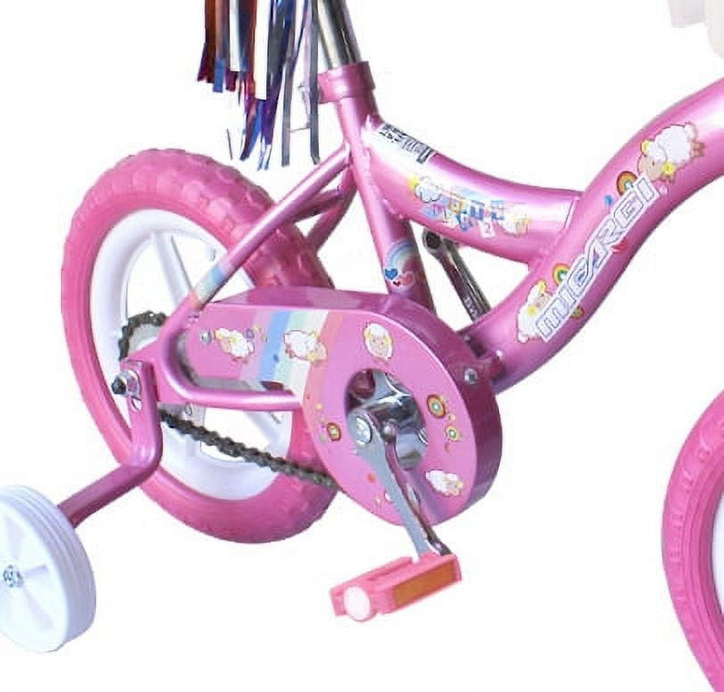 USToyOutlet 12 Kid's Beginner Bicycle for 2-4 Years Old Boys' and Girls' Bike Foam Tire for Indoor Use No Brake + Doll Seat - Pink