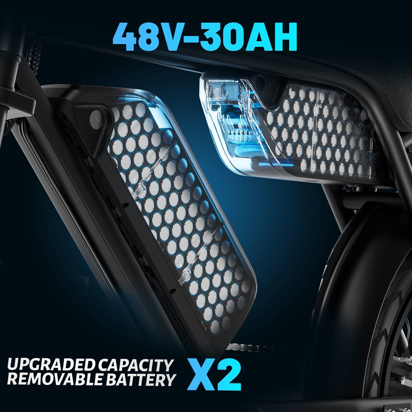 Hipatoo V8 Max Electric Bike for Adults,20 Fat Tire Ebike Electric Mountain Bike 750W 31MPH,48V 30Ah Battery UL2849