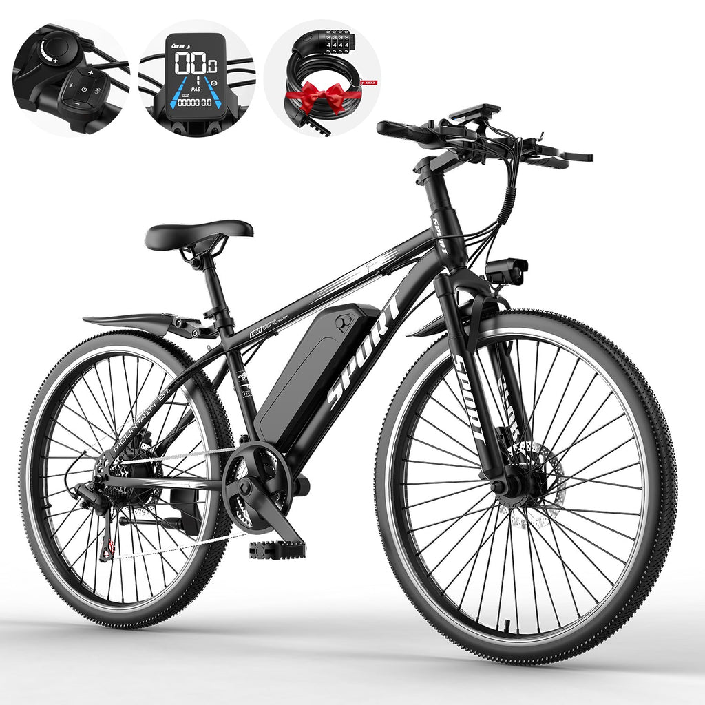 G26Electric Bike for Adults, 26 1200W Peak Motor, 65 Miles 28MPH Ebike, 480Wh Battery Electric Bicycle for Adults 7 Speed Electric Bicycles Front Fork Suspension,UL2849