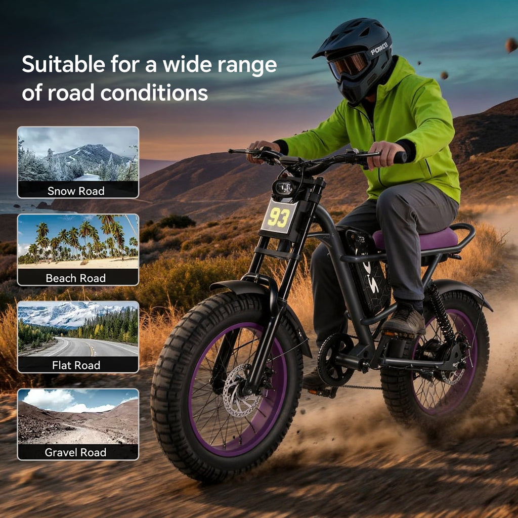 DRIFT.SLIDE D93 Pro Electric Bike for Adults, 1500W Peak Ebike, 20 Mountain Bike, 48V 20.8Ah Waterproof Removable Battery, 37 mph Max – Brown
