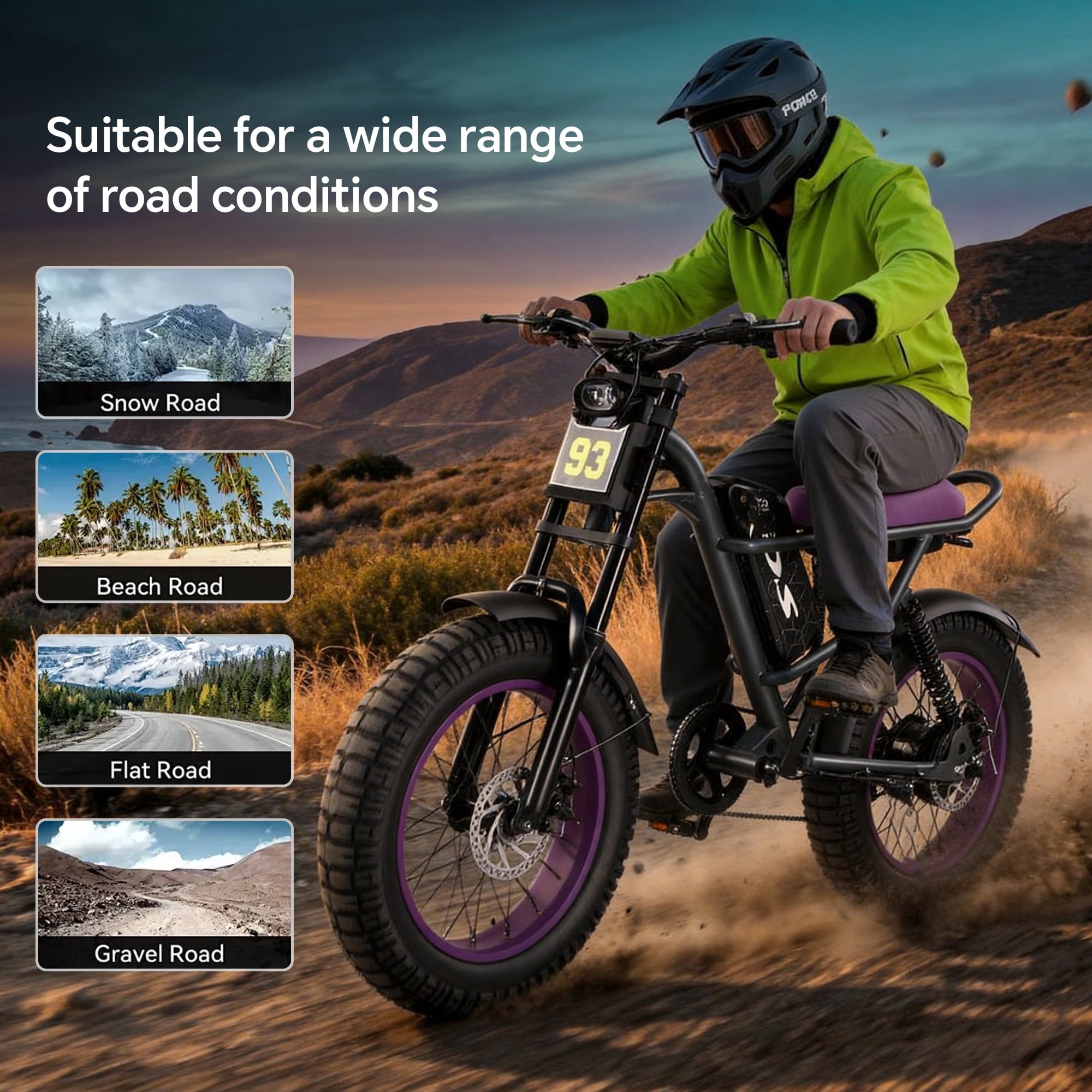 DRIFT.SLIDE D93 Pro Electric Bike for Adults, 1500W Peak Ebike, 20 Mountain Bike, 48V 20.8Ah Waterproof Removable Battery, 37 mph Max – Brown