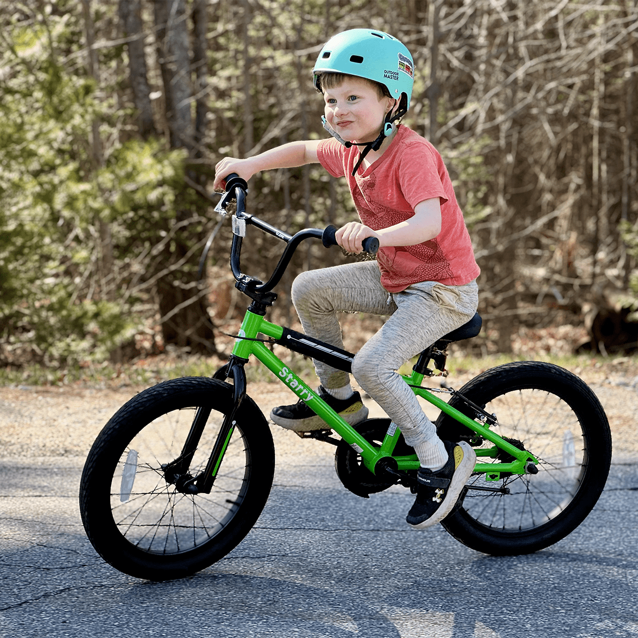 Glerc 16 Inch Little Kids Bike for Over 4 Years Old Boys Girls Youth BMX Style Bicycle with Training Wheels Coaster & Rear V Brake, Black