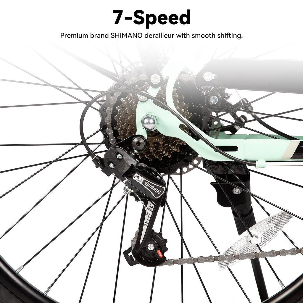 HILAND 26 Electric Bike for Adults with 500W Brushless Motor, 40Miles 20MPH Electric Mountain Bike with 36V 7.8AH Removable Battery UL2849,Green