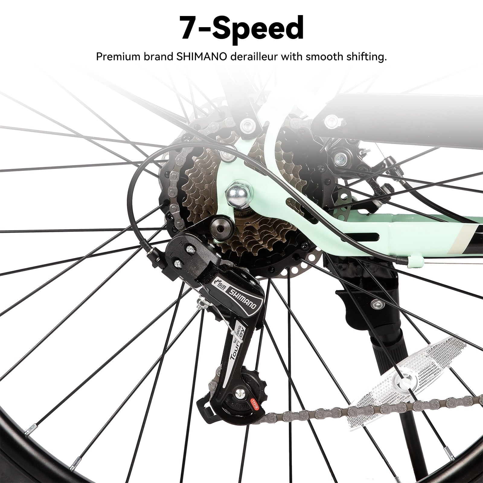 HILAND 26 Electric Bike for Adults with 500W Brushless Motor, 40Miles 20MPH Electric Mountain Bike with 36V 7.8AH Removable Battery UL2849,Green