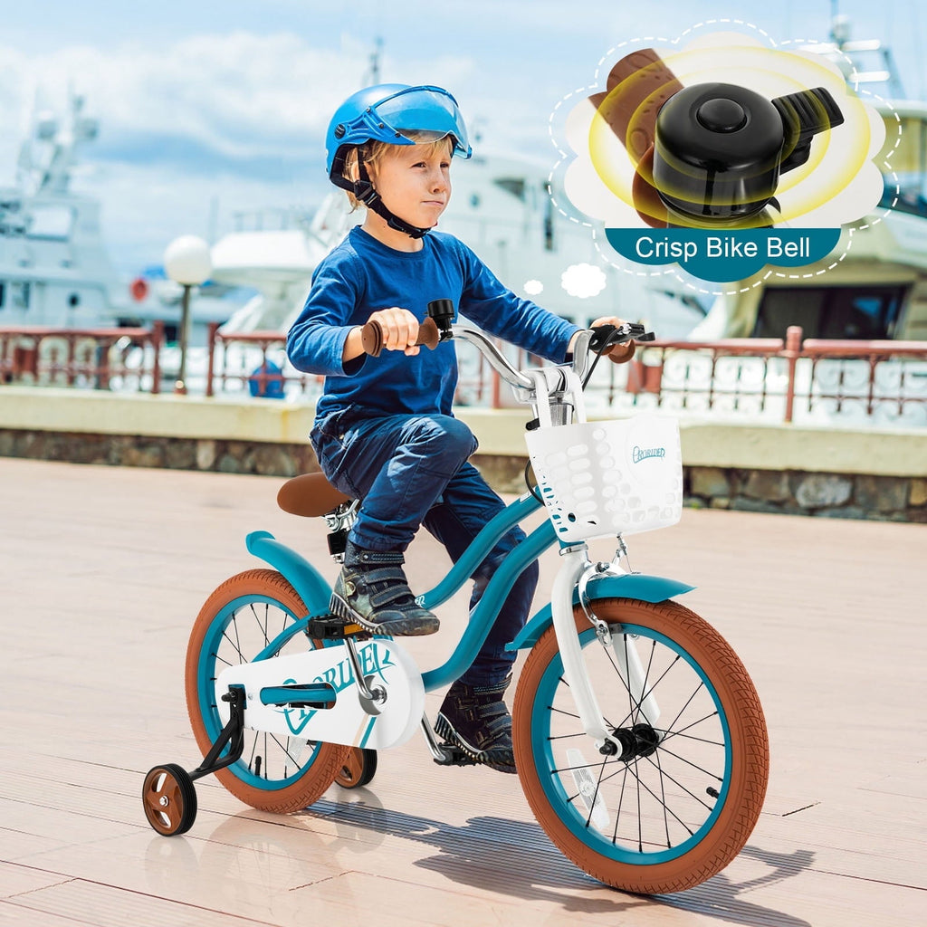 Costway 18'' Kids Bike Toddler Bicycle with Training Wheel Kickstand for 4-8 Years Old Pink