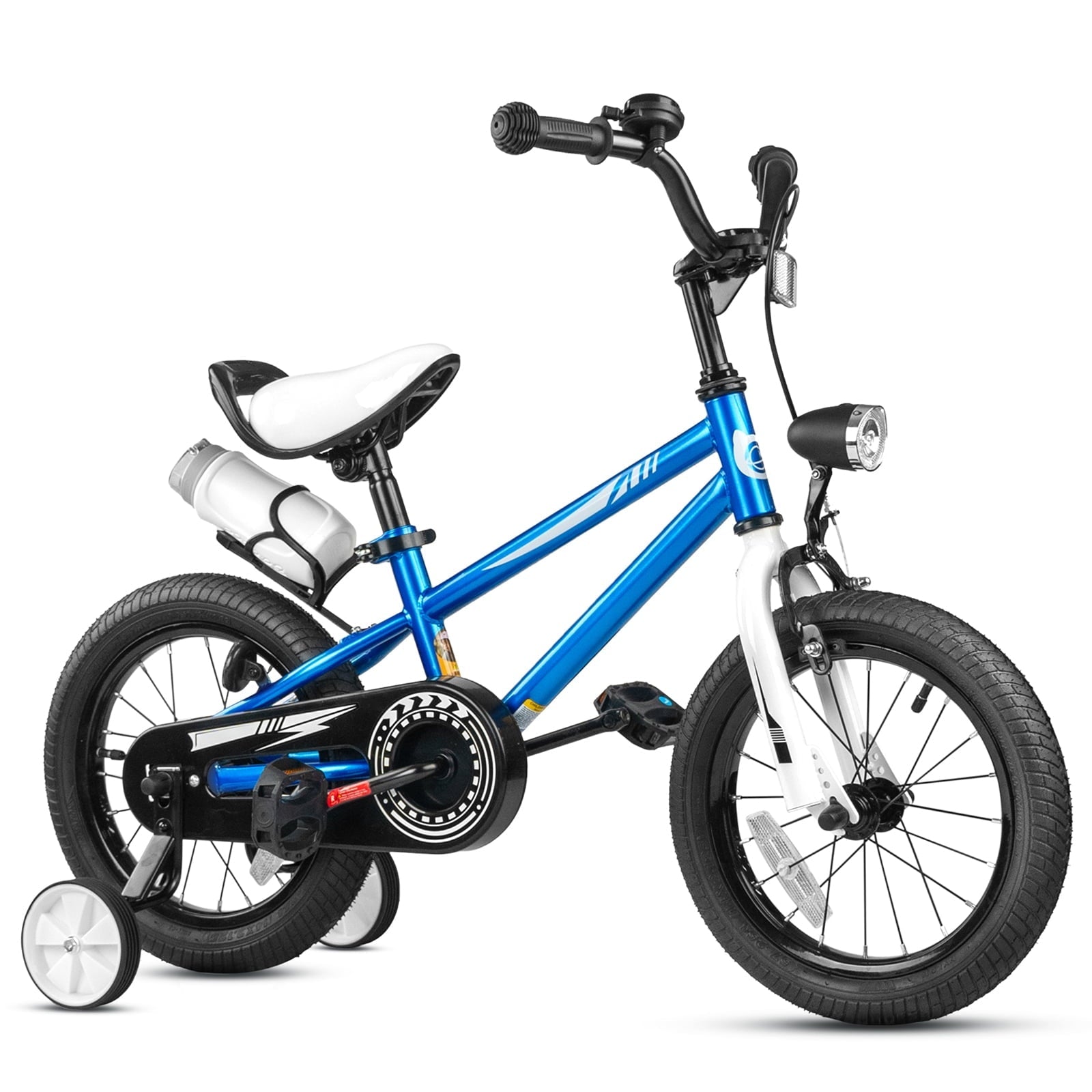 KORIMEFA Kids Bike Boys Bicycle 14 inch for Children Age 4-8 Years Old, Toddler Sport Cycling with Training Wheels, Water Bottle Holder, Blue