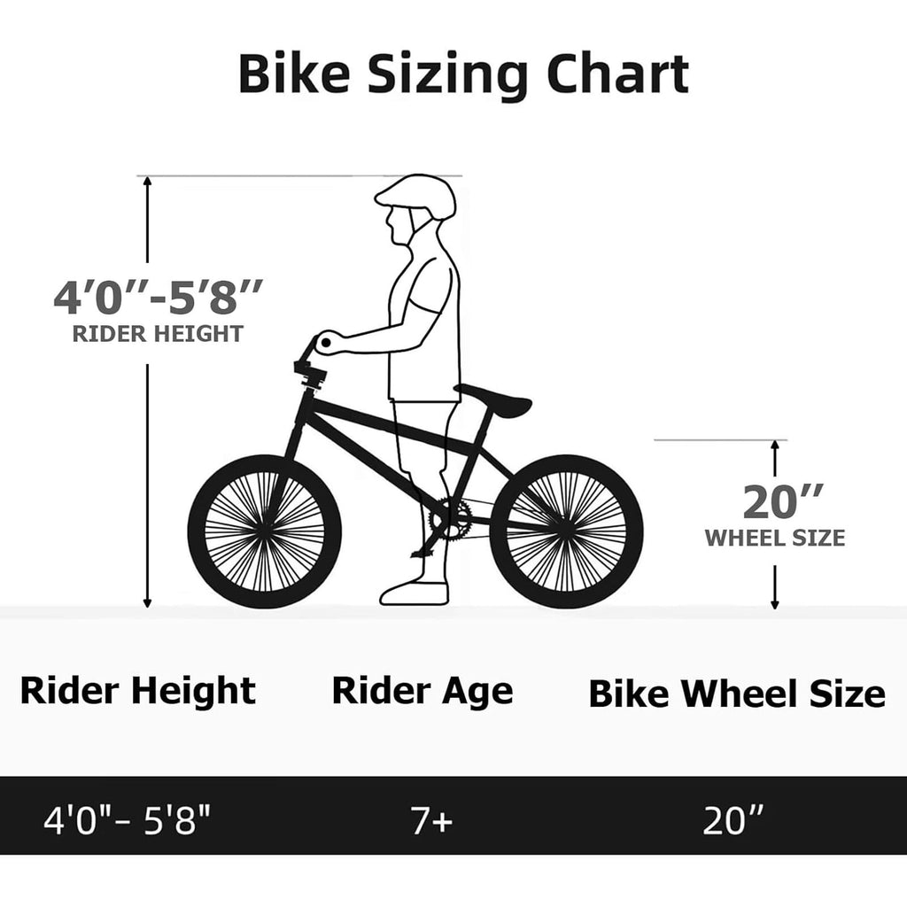 Hykolity 20 inch BMX Bike Freestyle Cycling Trick Bicycle with 4 Pegs for Teenage Adults Men Women Beginners Street Stunt Bike V-Brake Silver