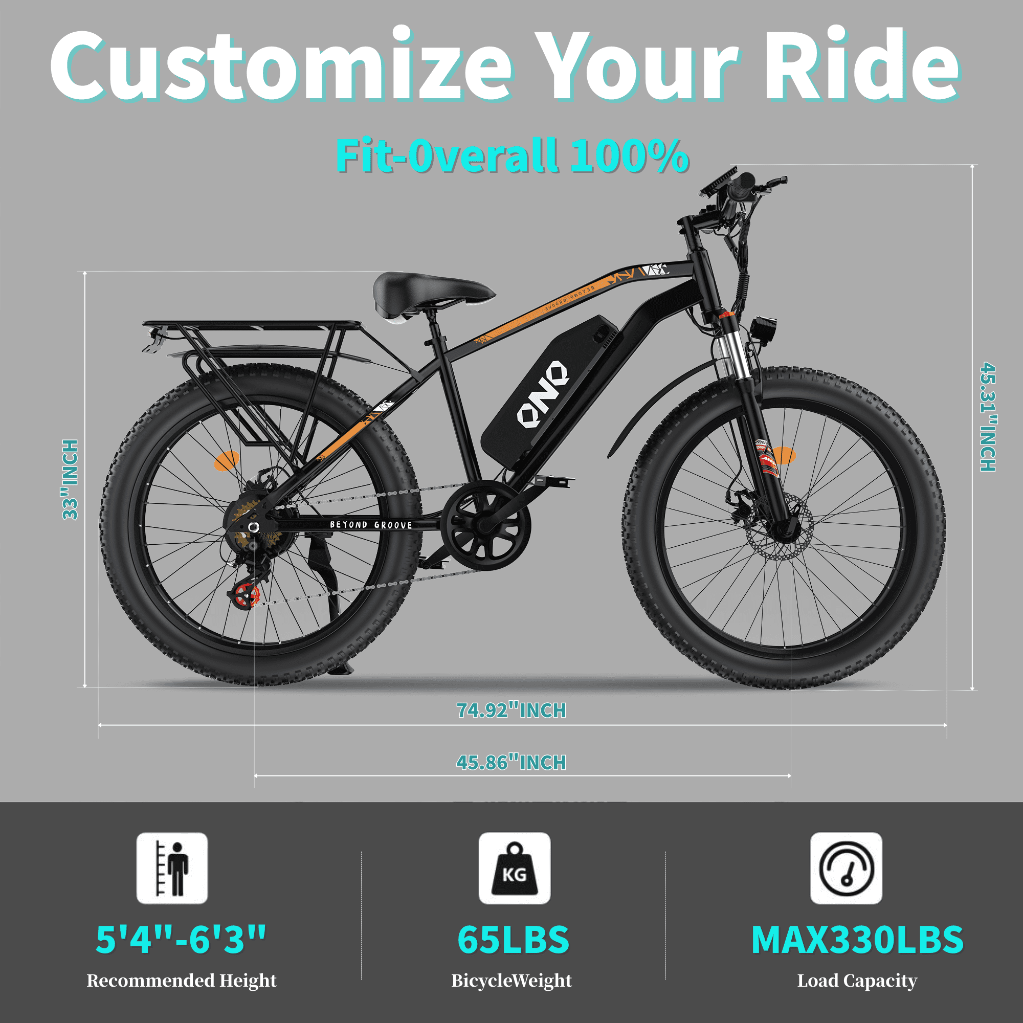 HILLVIGO Electric Bike for Adults, 2000W Peak 26 Electric Mountain Bike, 26*4.0 Fat Tire Helical Gear Motor E Mountain Bicycle, 48V 15Ah 7-Speed Shimano Ebike UL2849