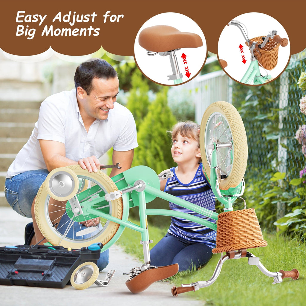 XJD 20 Inch Girls Bike for 6-12 Years Old Toddlers and Kids, Kid's Bicycle with Basket, Kid's Bike with Kickstand & Adjustable Seat Handlebar Height