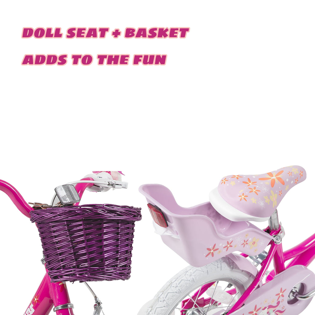 Joystar Unicorn 12inch Girls' Bike, Mint Purple