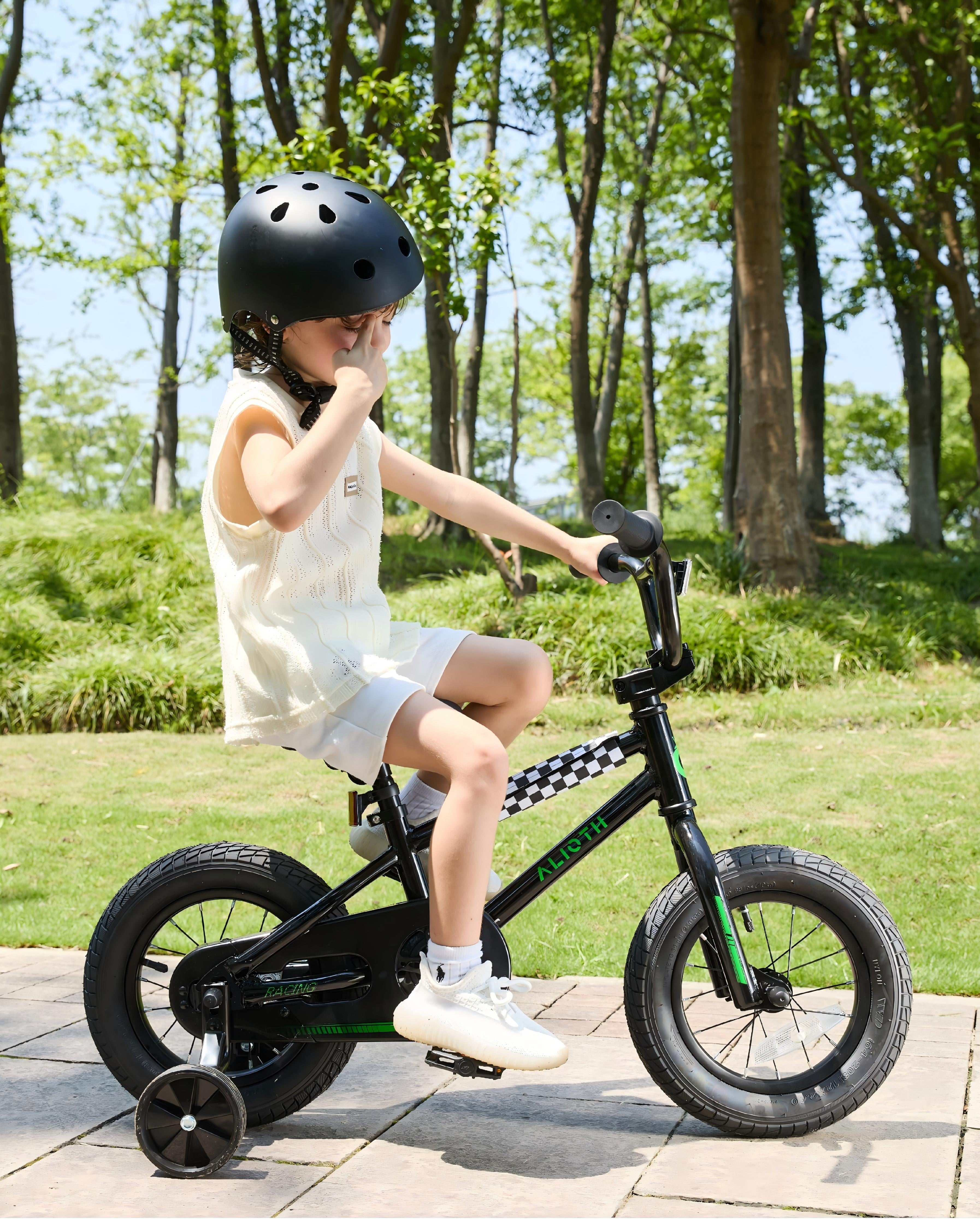 Vollsch BMX Style Kids Bike for 2-8 Years Old Boys Girls 16 Inches Toddlers Bicycle with Coaster Brake Training Wheels, Black
