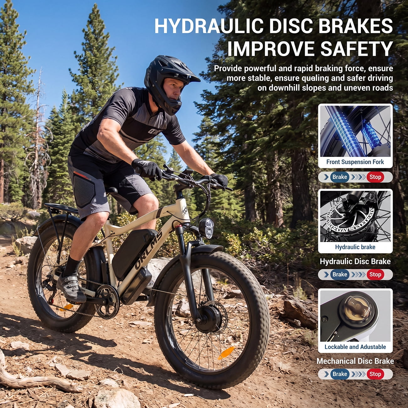 ORLMS 6000W Peak Dual Motor E-Bike, 52V 25Ah Electric Bike, 24 All-Terrain Fat Tire Bicycle, 40 mph High-Speed, Up to 105 mile Range, Hydraulic Brakes, for Off-road & Hunting