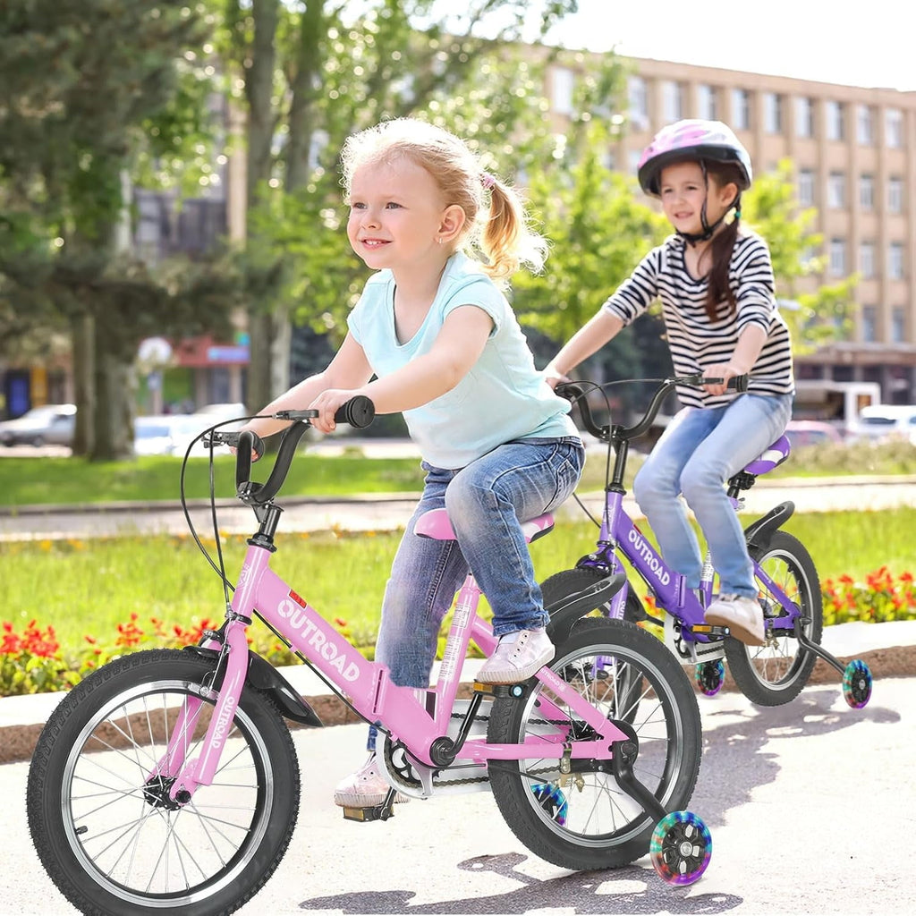 Marknig 14 16 18 Folding Kids Bike with Removable Training Wheels, Children's Bicycle for Boys & Girls Ages 3-9 Years, Easy-Storage Toddler Bike