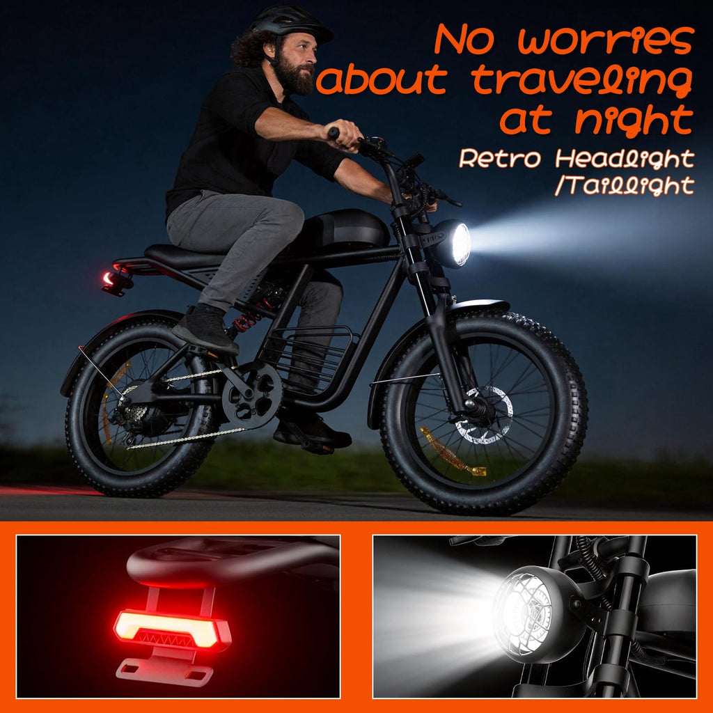 Electric Bike for Adults,750W Motor 1500W Peak,Top Speed 30MPH, Max 55miles,20×4.0 Fat Tires,48V 16.8Ah Battery,UL 2849,Fit for 18+