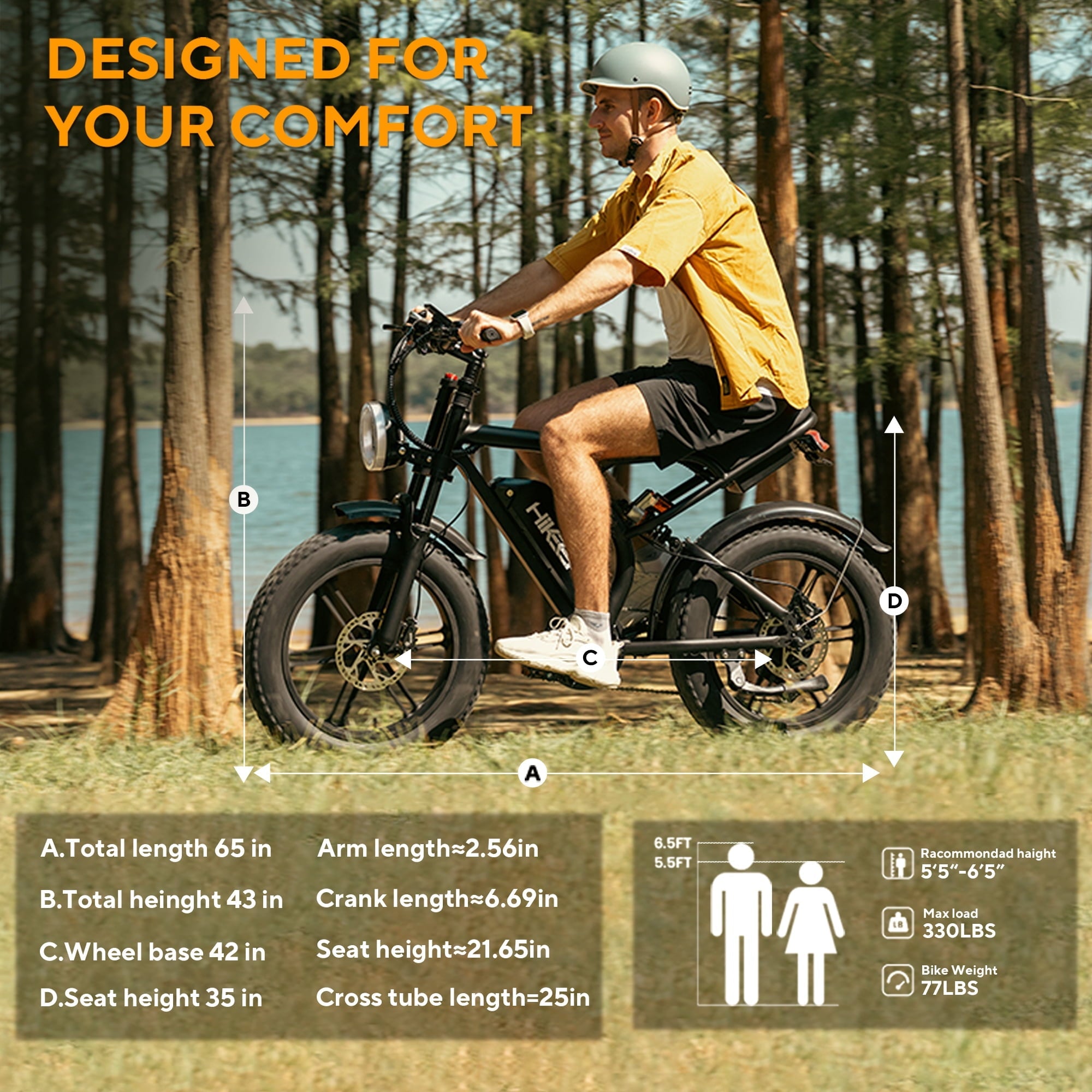 GlobalKeep 1500W Peak Electric Mountain Bike, 20 Fat Tire 32MPH Ebikes for Adults , 48V 15.6Ah Removable Battery, Full Suspension UL2849