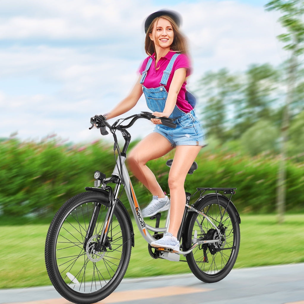 Gocio 26 Electric Bike for Adults, 750W Peak Motor Commuter E-Bike, 48V 7.8Ah Battery, 7-Speed, UL2849