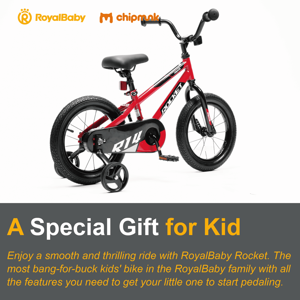 RoyalBaby Rocket Kids 14-Inch BMX Training Wheel Bicycle,Blue