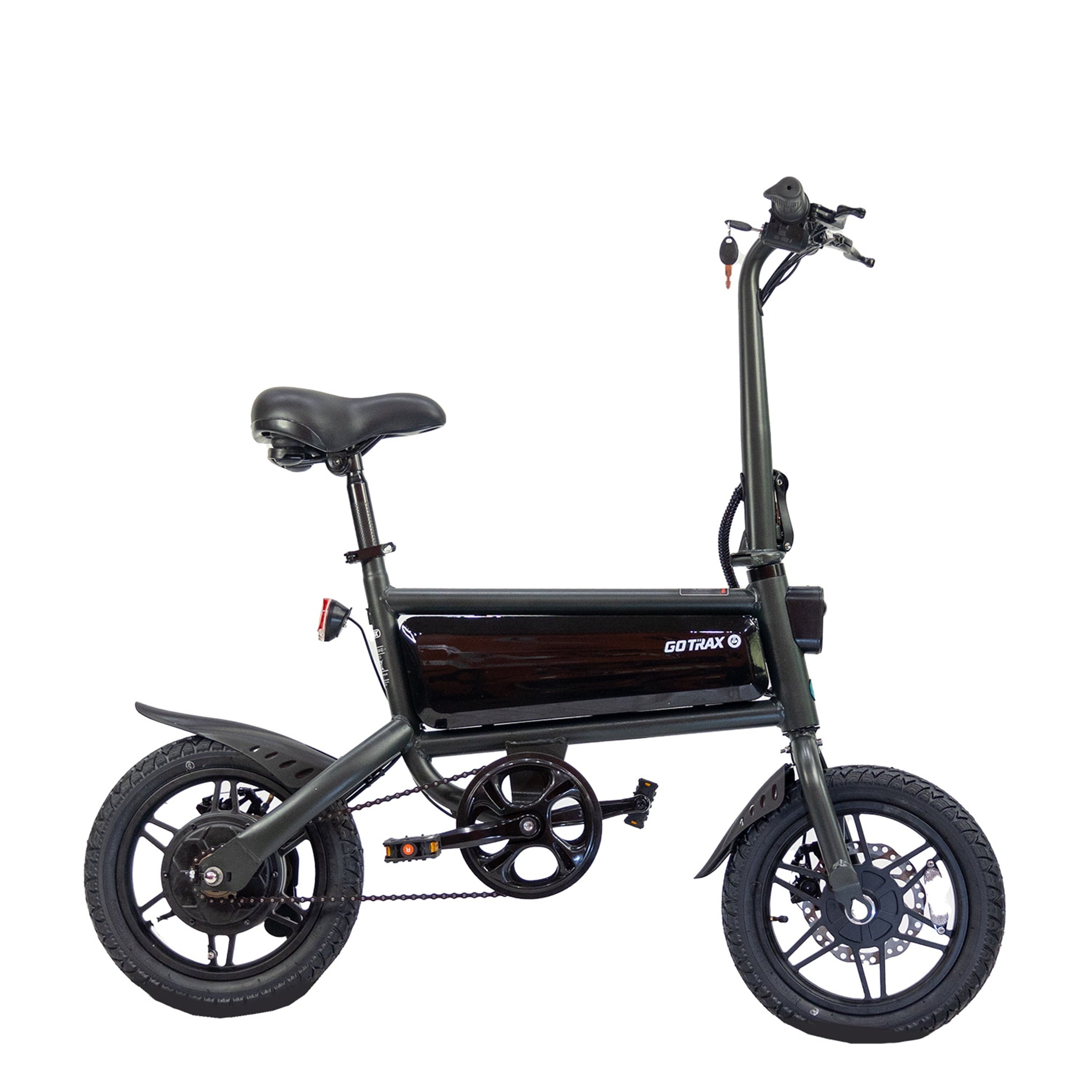 GOTRAX S2 14 Folding Adult Electric Bike, 250W, 15.5 mph Max Speed LED Display, Black