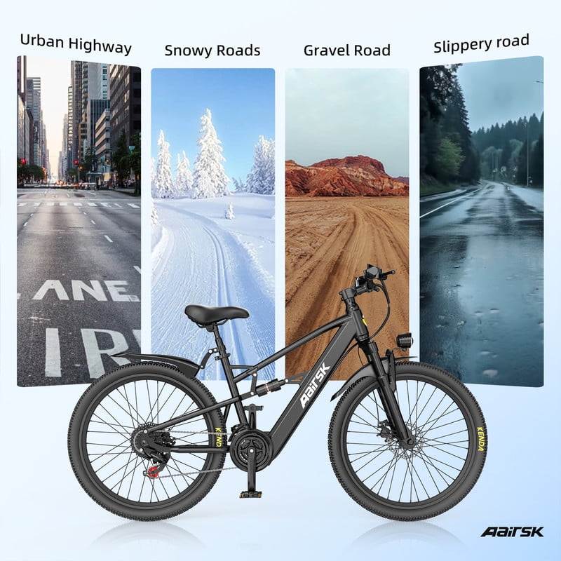 Unibike 26Electric Mountain Bike for Adults, 400W Brushless Motor Ebike, Top Speed 22MPH, 36V 13AH Lithium Battery, Gray