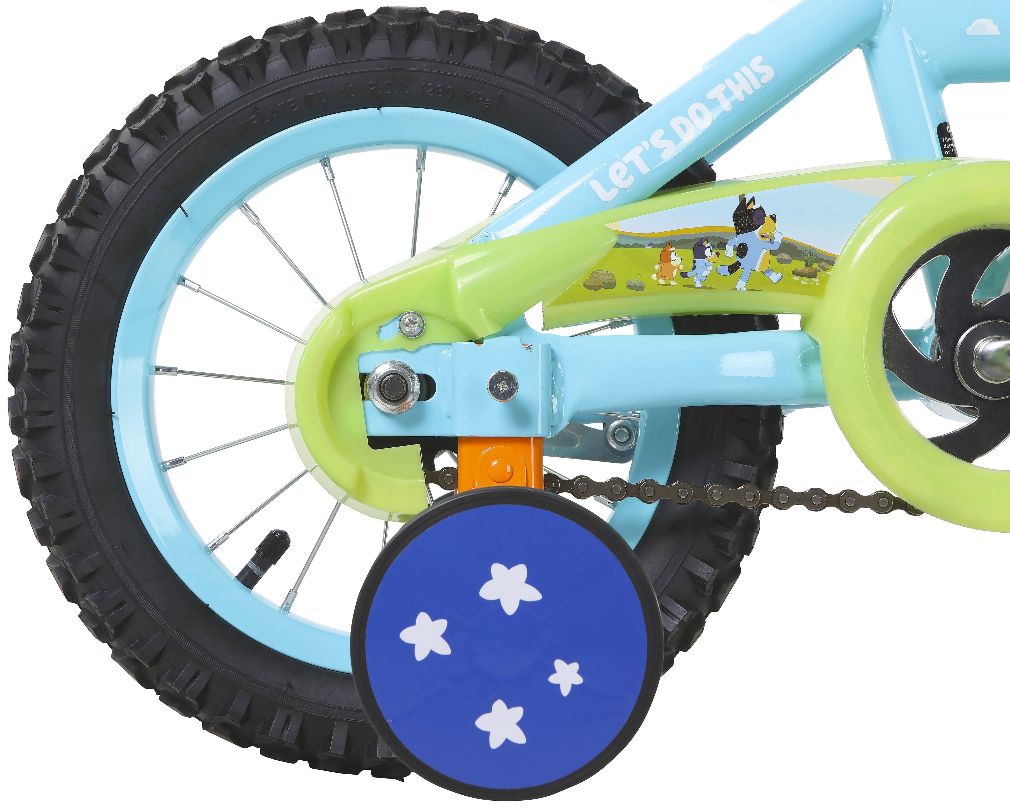Dynacraft Bluey Kids 12-inch BMX Bike with Training Wheels, Plush Bag, Steel Frame, Coaster Brake, Ages 3-5