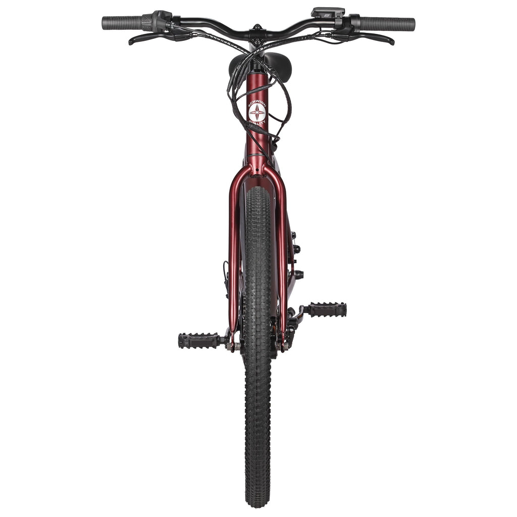 Schwinn Regent Electric Hybrid Bike, 27.5 Inch Wheel, Adult, Unisex, Red