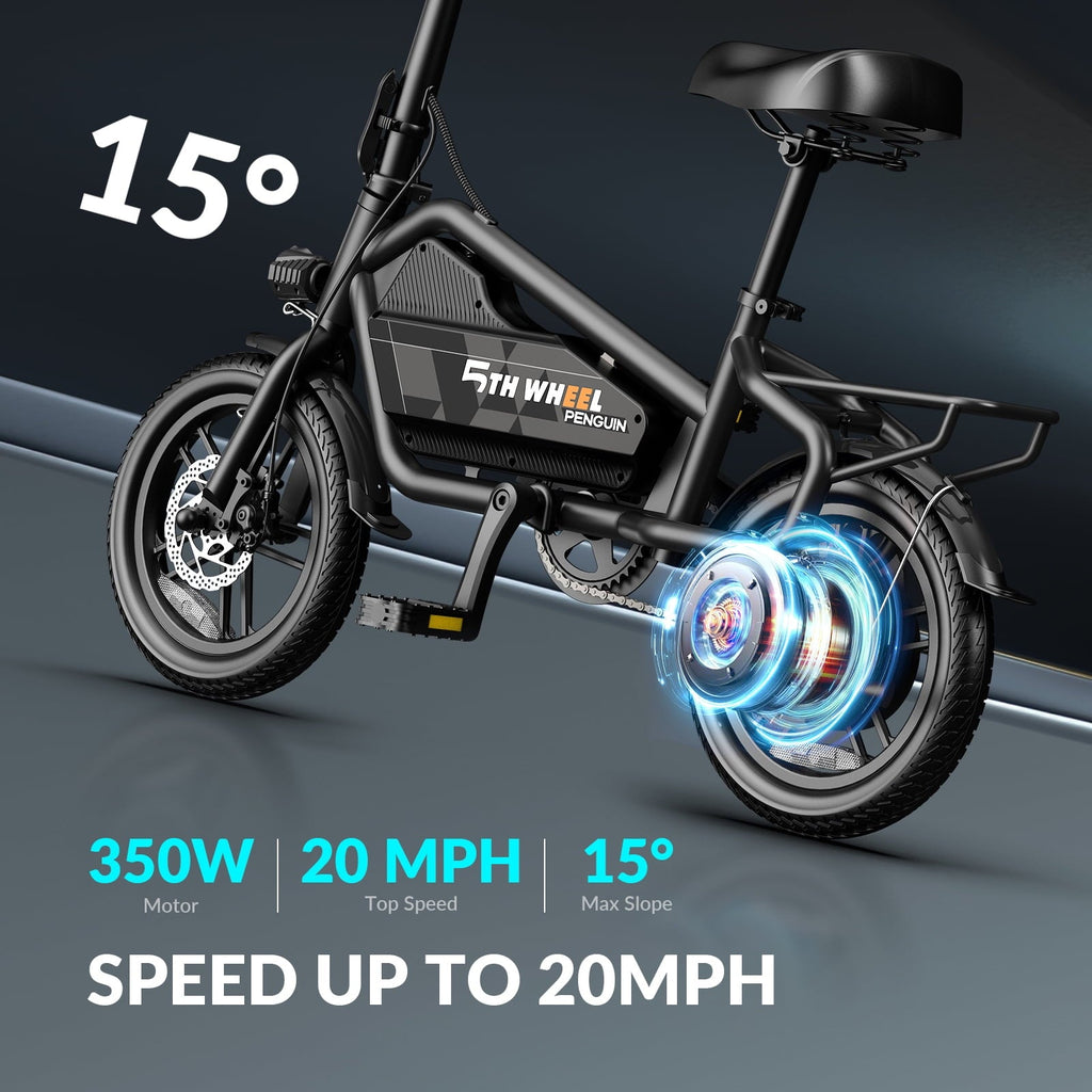 5TH WHEEL 14 Electric Bike for Adults with 650W Peak Motor Electric Bicycle, 36V 7.8Ah Battery Ebike, UL2849