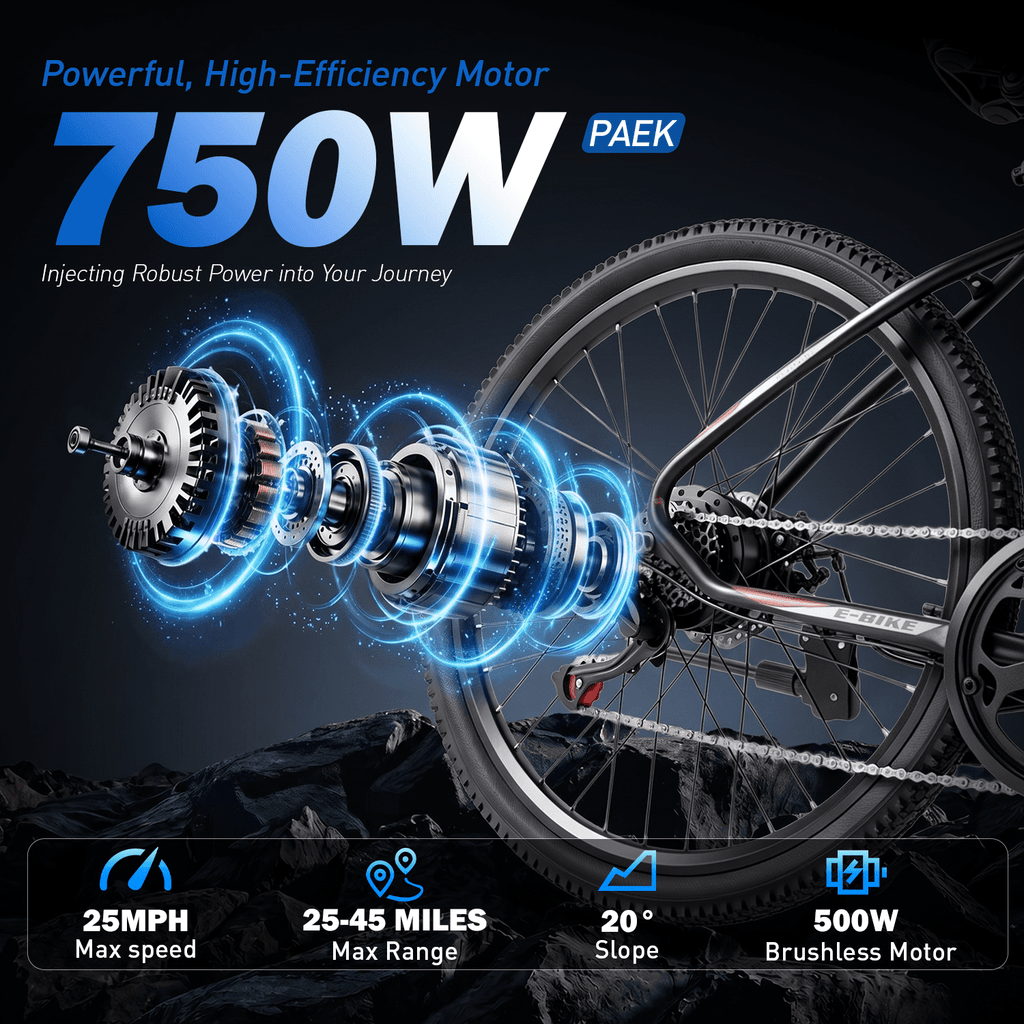 26 Electric Bike for Adults, 500W Motor, 36V Removable Battery, 25MPH & 35 Miles Range, UL2849 Certified, Dual Suspension Commuter Ebike
