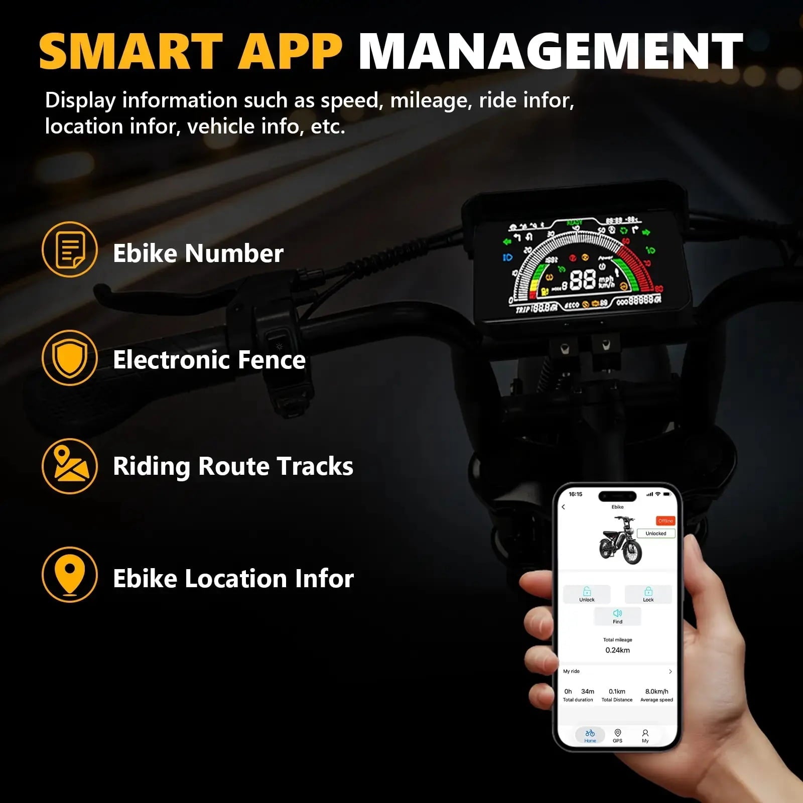 Apenet Electric Bike for Adults,1500W Peak Motor Fat Tire E-Mountain Bicycle with Wireless Carplay & Android Auto,UL2849