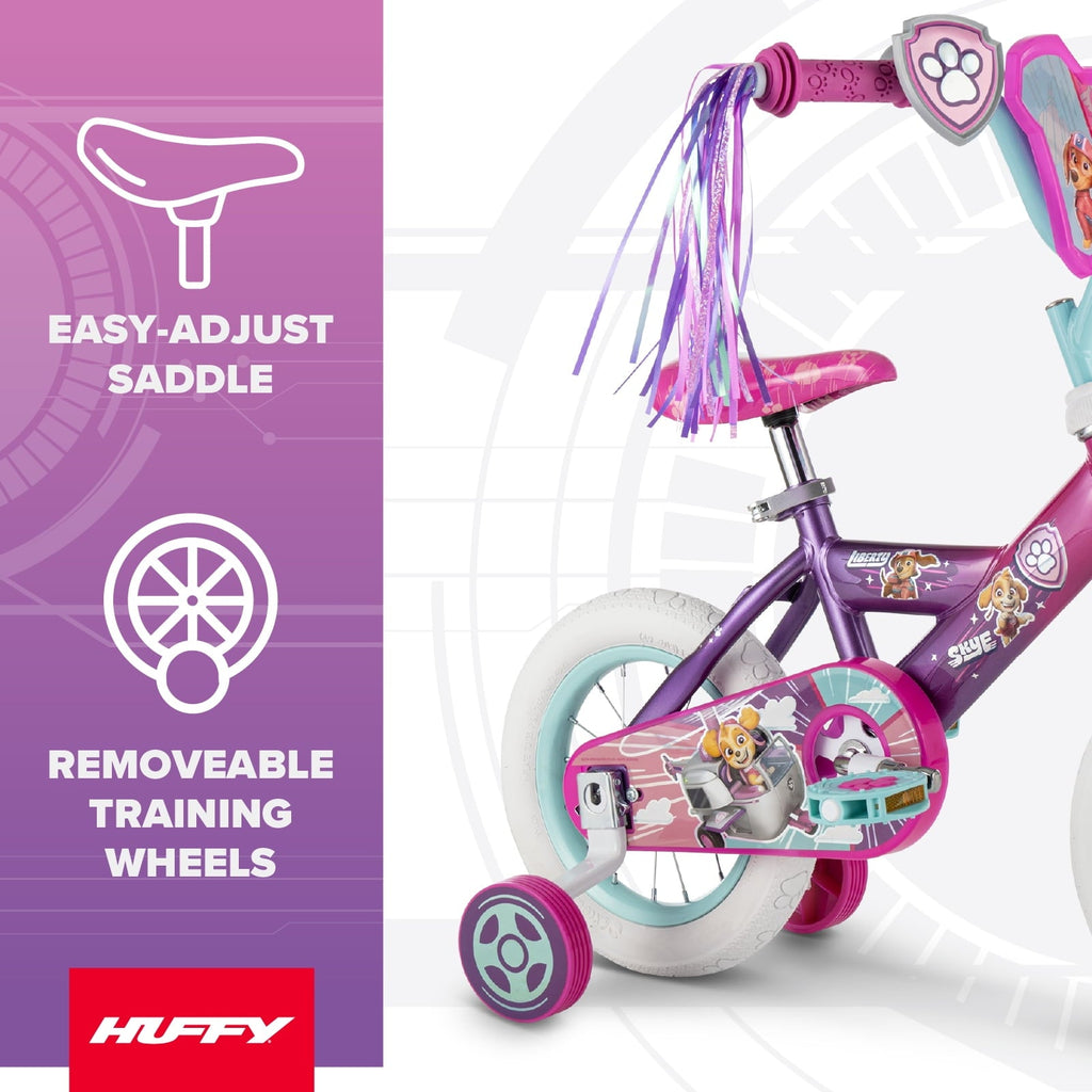Huffy 12 Paw Patrol Kids' Bike, Fits Riders 37 - 42, Pink, Youth, Girl's