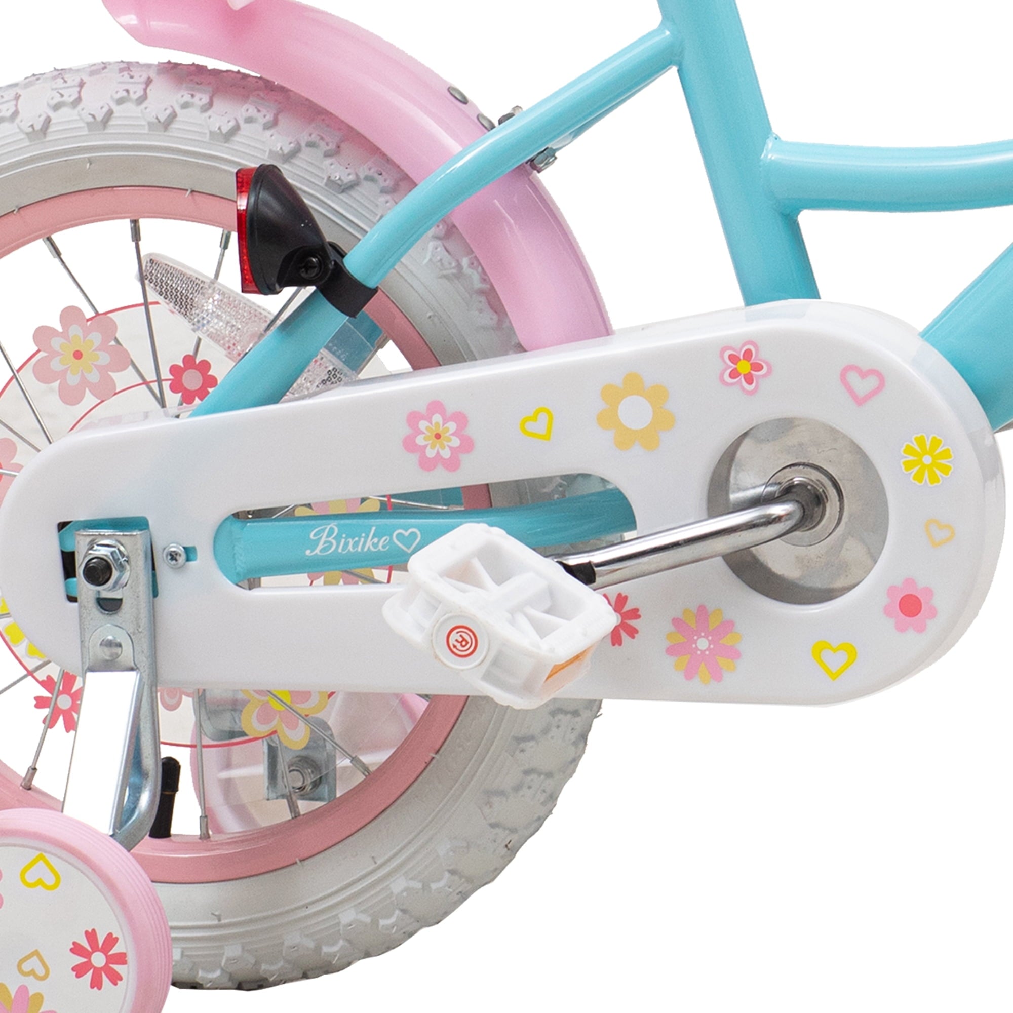 ACEGER 14 Inch Girls Bike with Basket, Training Wheels, Doll Seat, Purple Kids Bicycle for Ages 3-5